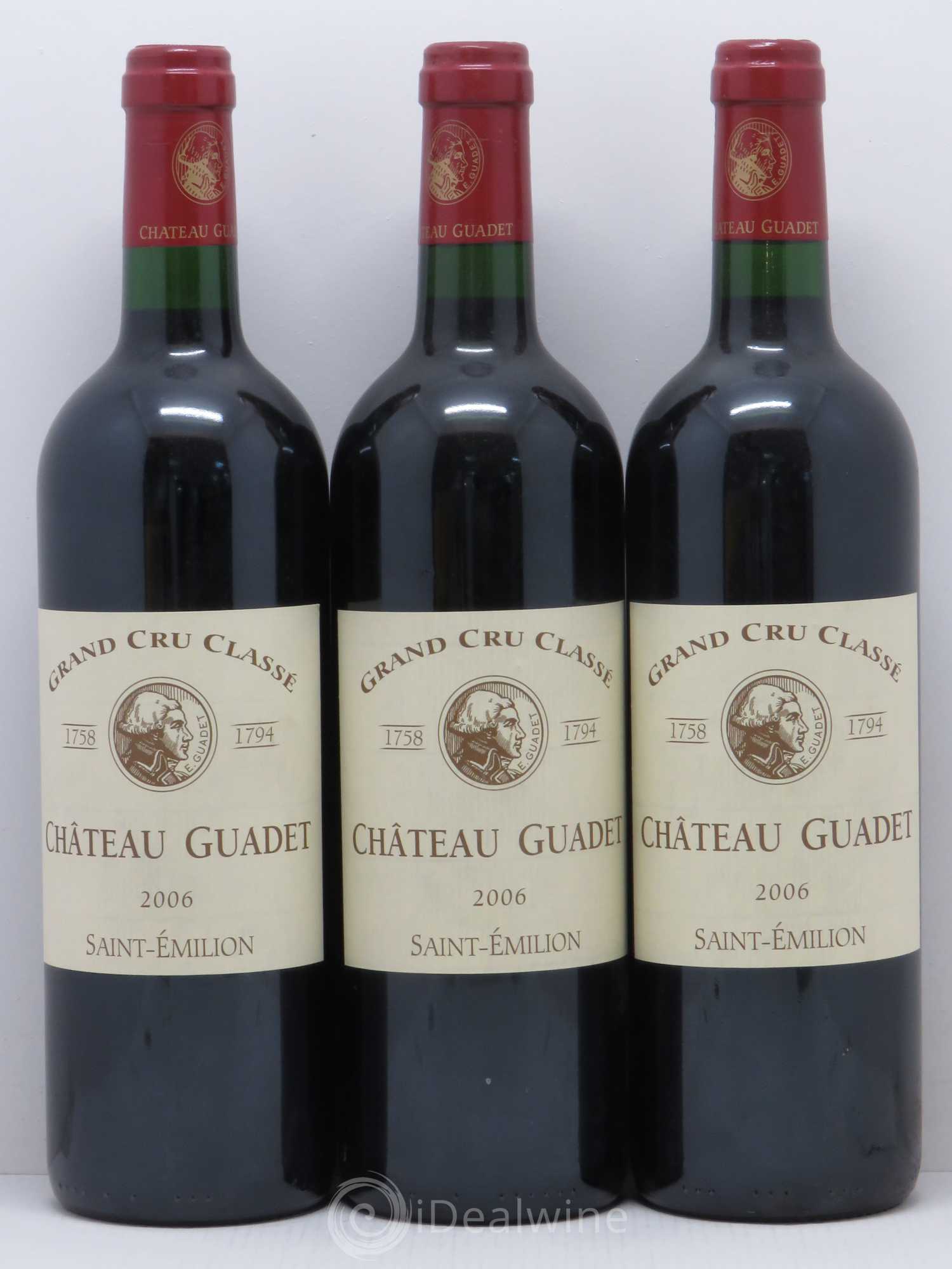 Château Guadet Grand Cru Classé 2006 - Lot de 3 bouteilles - 0