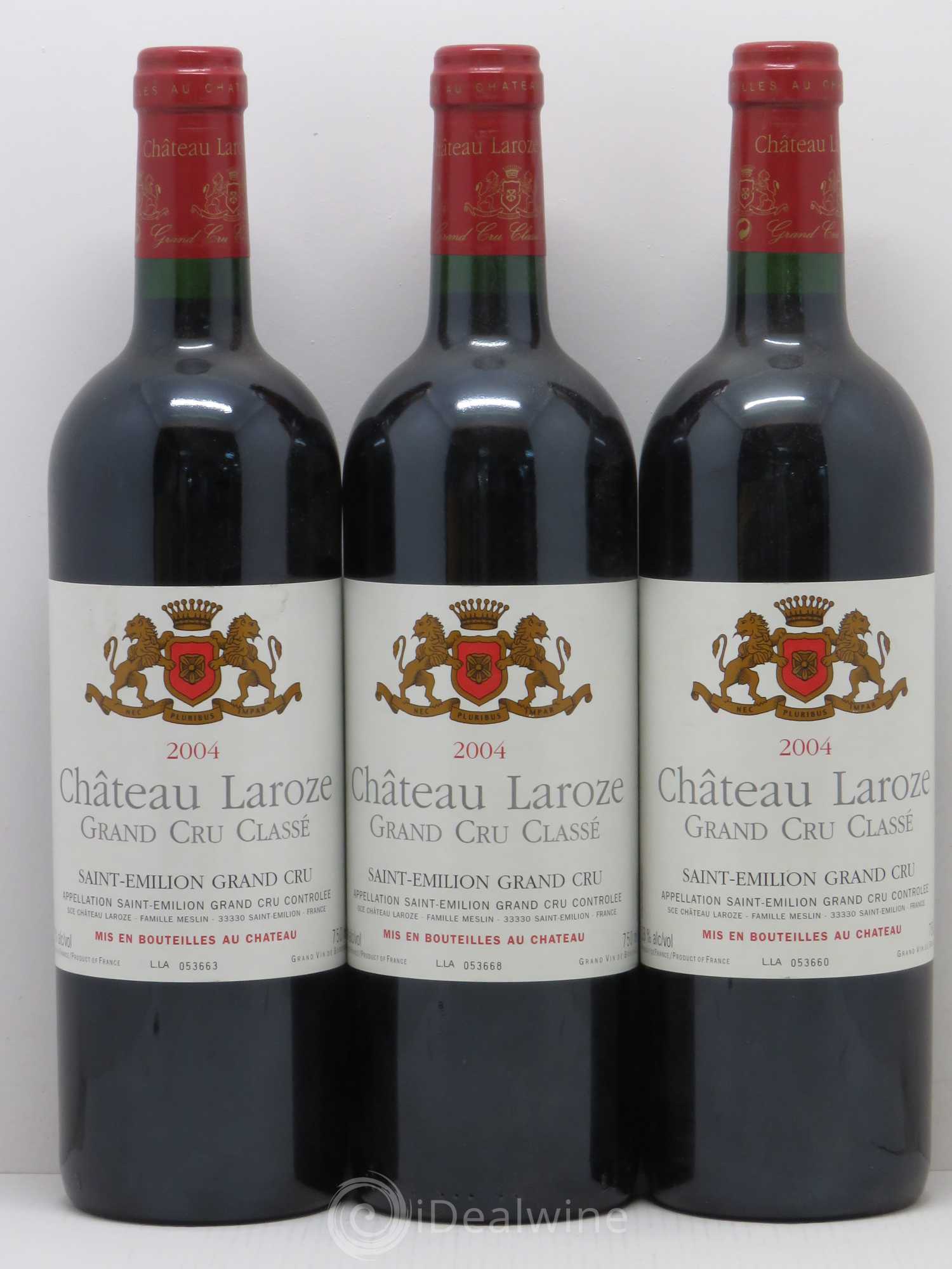 Château Laroze Grand Cru Classé 2004 - Lot de 3 bouteilles - 0