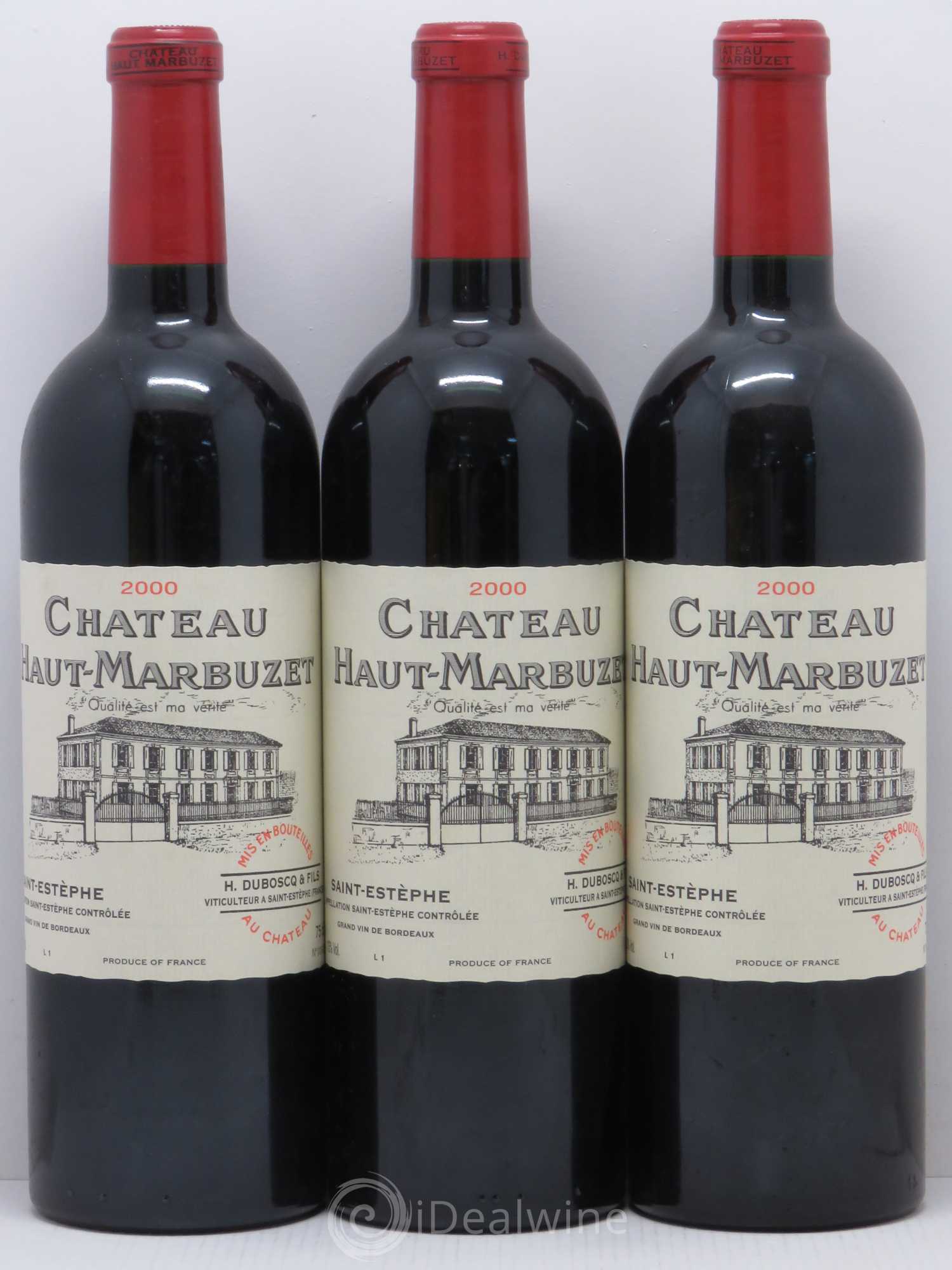 Château Haut Marbuzet 2000 - Lot de 3 bouteilles - 0