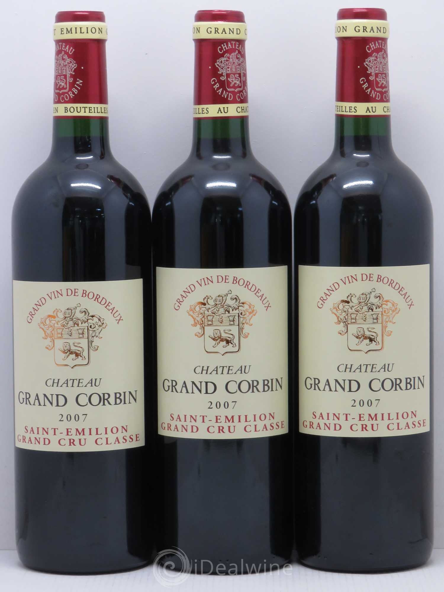 Château Grand Corbin Grand Cru Classé 2007 - Lot de 3 bouteilles - 0