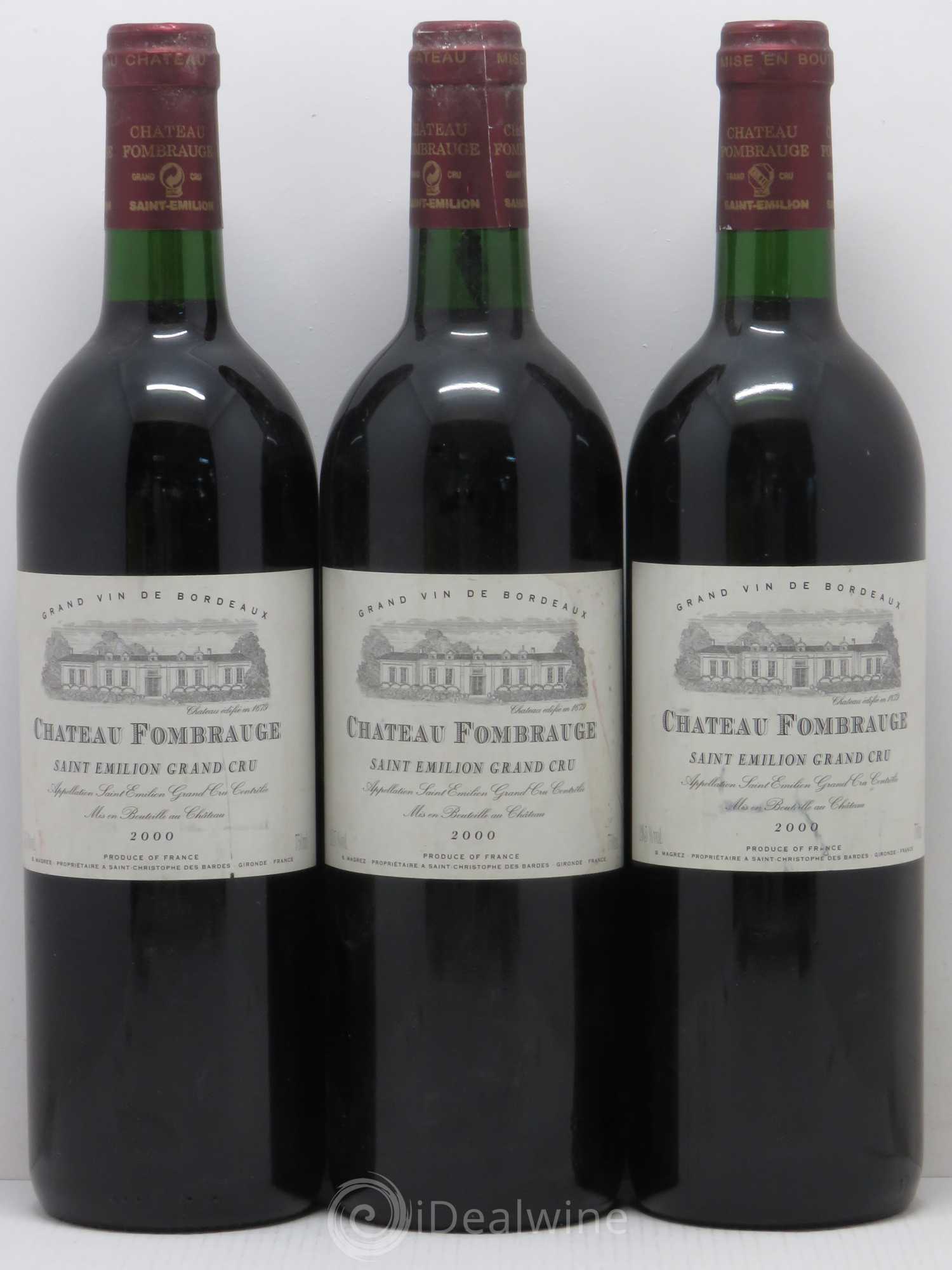 Château Fombrauge Grand Cru Classé 2000 - Lot de 3 bouteilles - 0