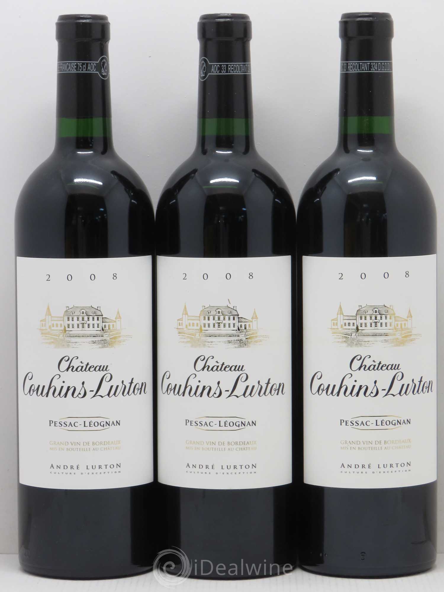Château Couhins-Lurton Cru Classé de Graves 2008 - Lot de 3 bouteilles - 0