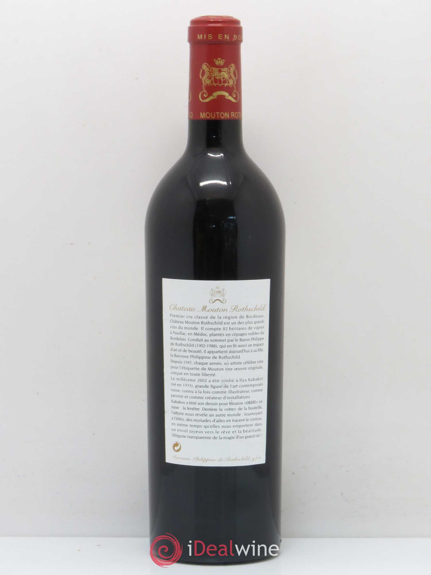 Château Mouton Rothschild 1er Grand Cru Classé 2002 - Lot de 1 bouteille - 1