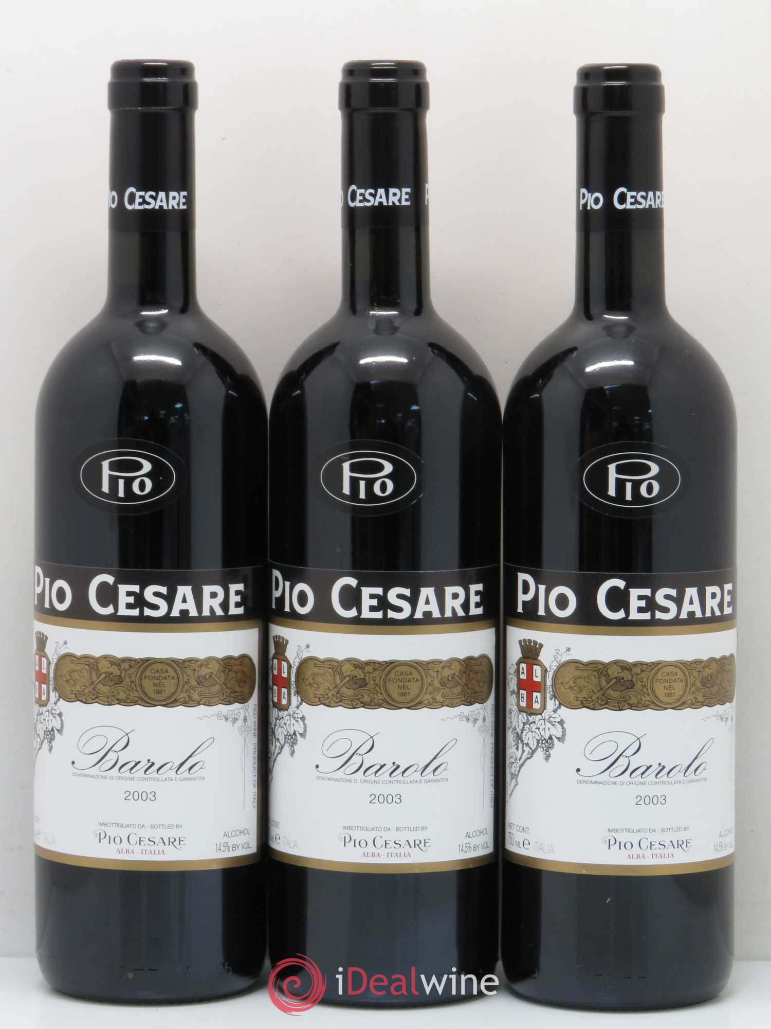 Barolo DOCG Pio Cesare 2003 - Lot de 3 bouteilles - 0