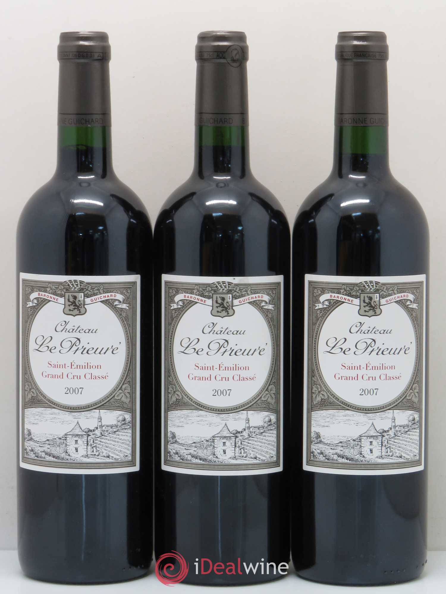 Château le Prieuré Grand Cru Classé (sans prix de réserve) 2007 - Lot de 3 bouteilles - 0