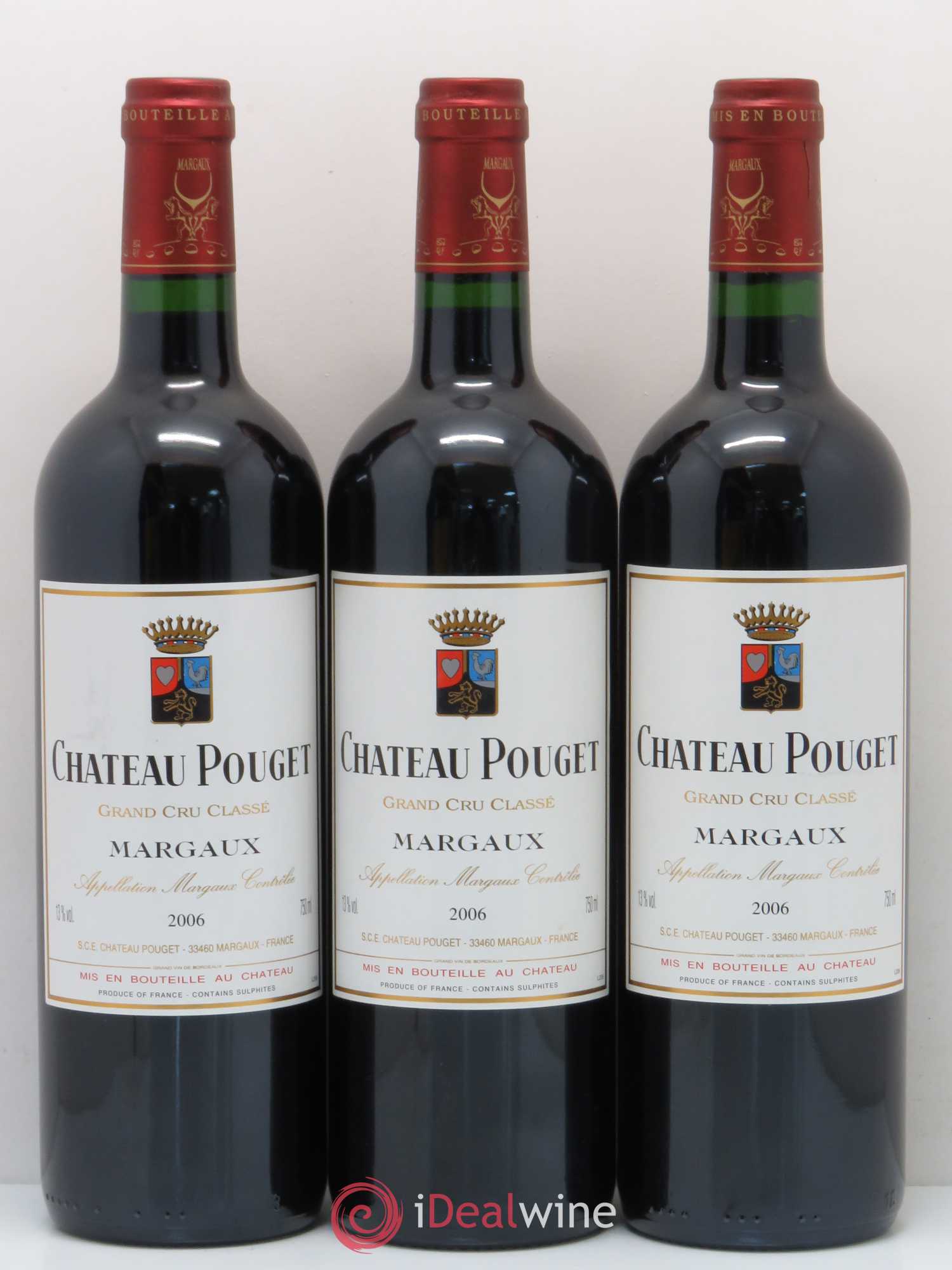 Château Pouget 4ème Grand Cru Classé 2006 - Lot de 3 bouteilles - 0