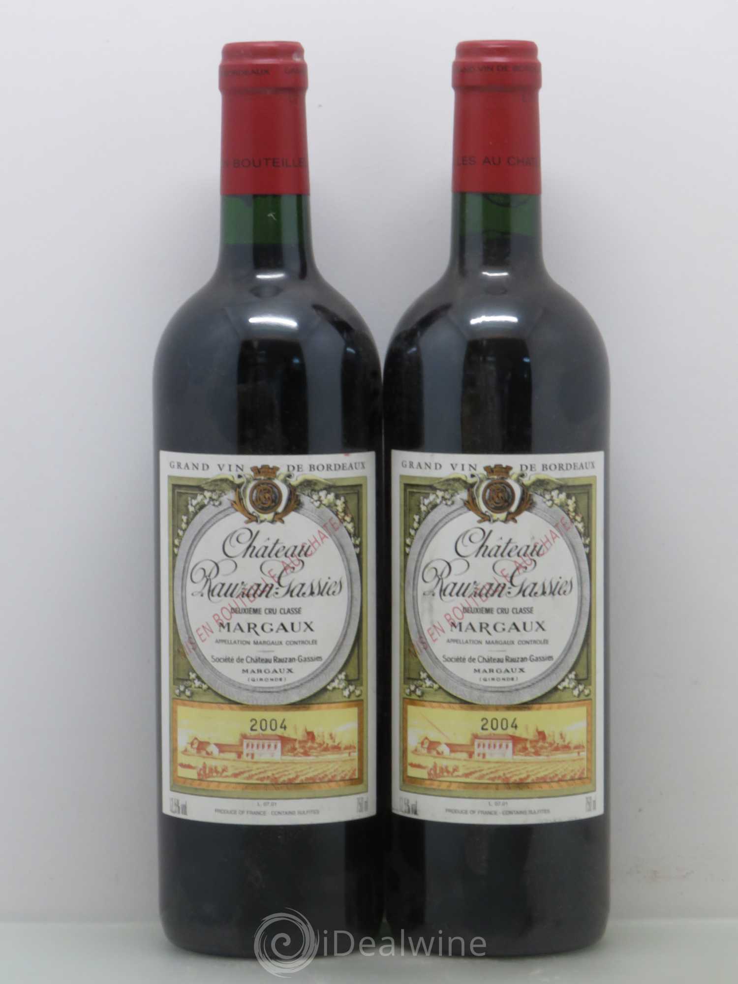 Château Rauzan-Gassies 2ème Grand Cru Classé 2004 - Lot de 2 bouteilles - 0