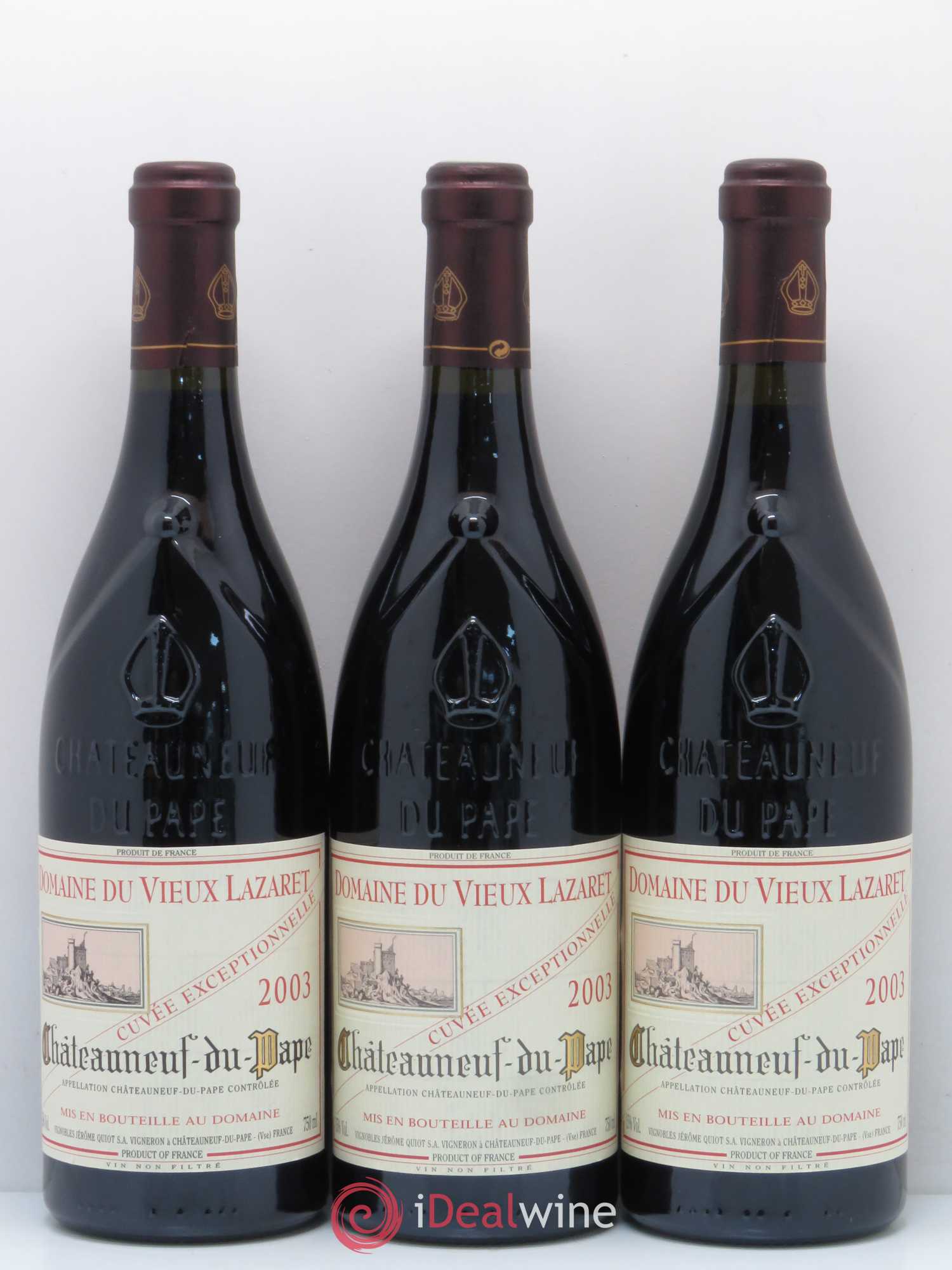Châteauneuf-du-Pape Domaine Vieux Lazaret Cuvee Exceptionnelle 2003 - Posten von 3 Flaschen - 0
