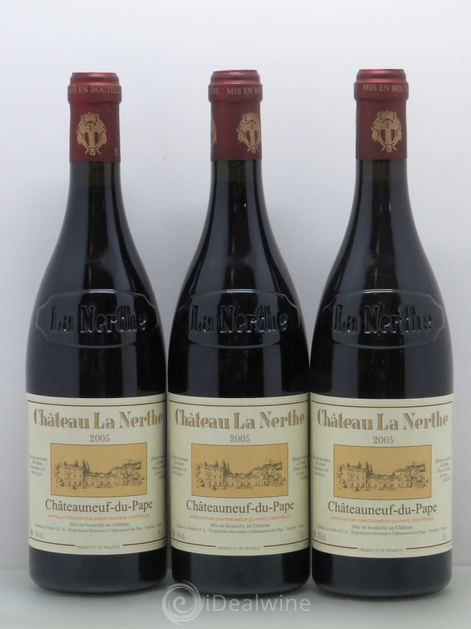 Châteauneuf-du-Pape Château la Nerthe Famille Richard 2005 - Lot de 3 bouteilles - 0
