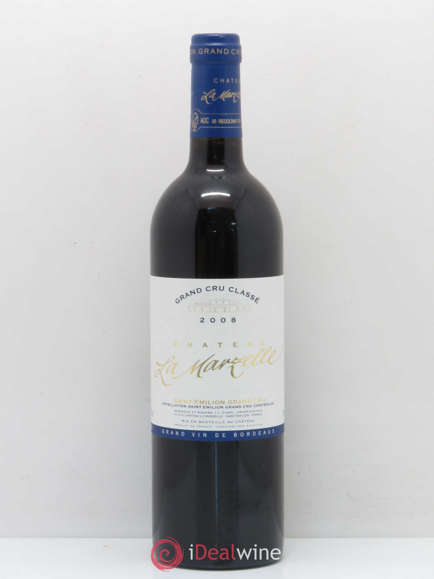 Château La Marzelle Grand Cru Classé (sans prix de réserve) 2008 - Lot de 1 bouteille - 0