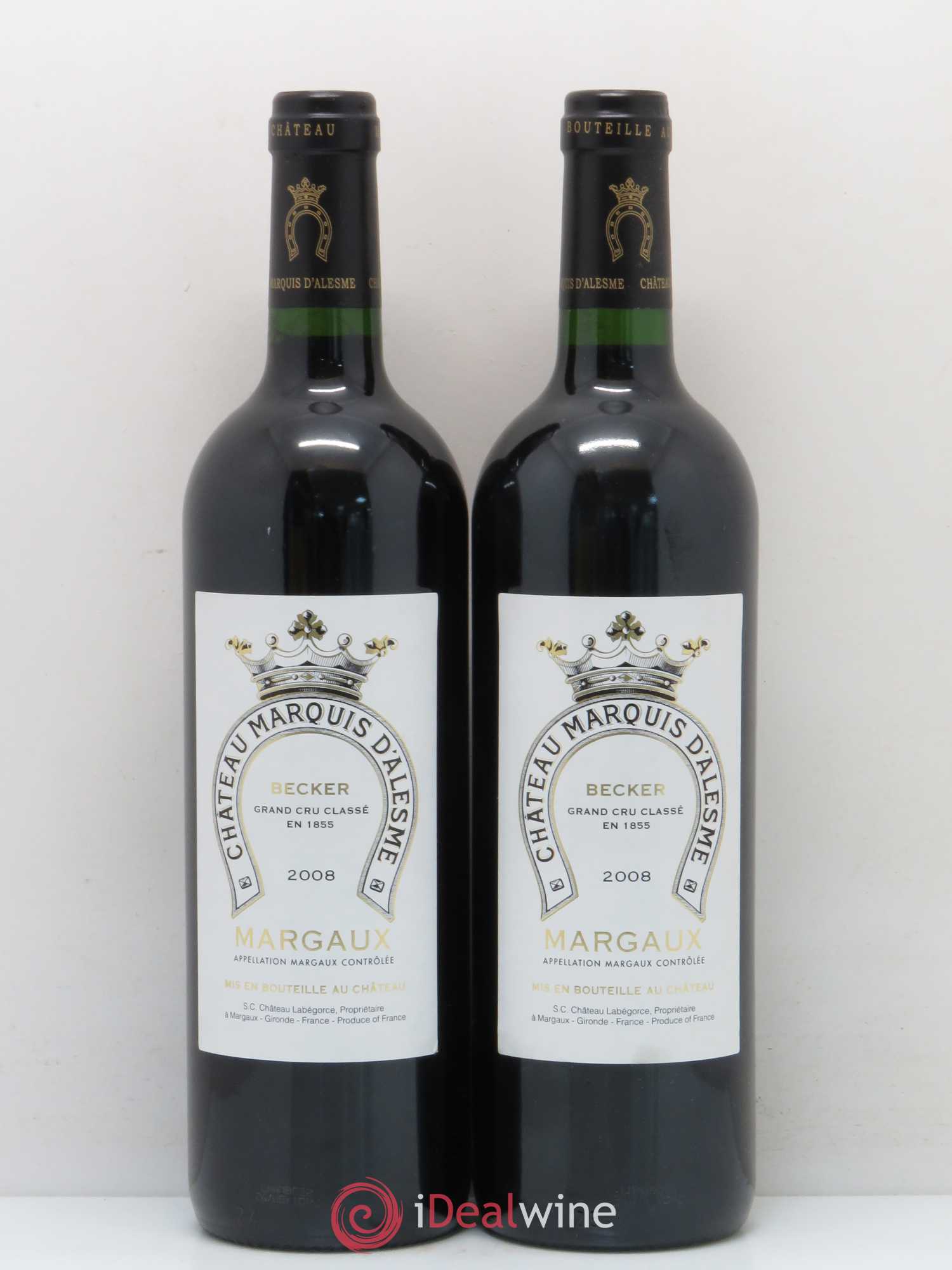 Château Marquis d'Alesme (sans prix de réserve) 2008 - Lot de 2 bouteilles - 0