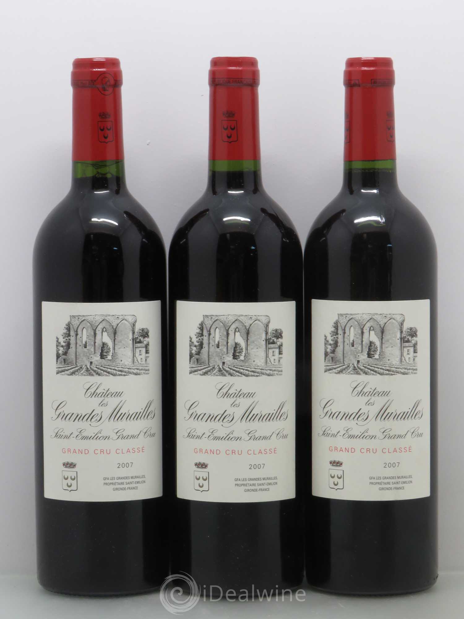 Château les Grandes Murailles Grand Cru Classé 2007 - Lot de 3 bouteilles - 0
