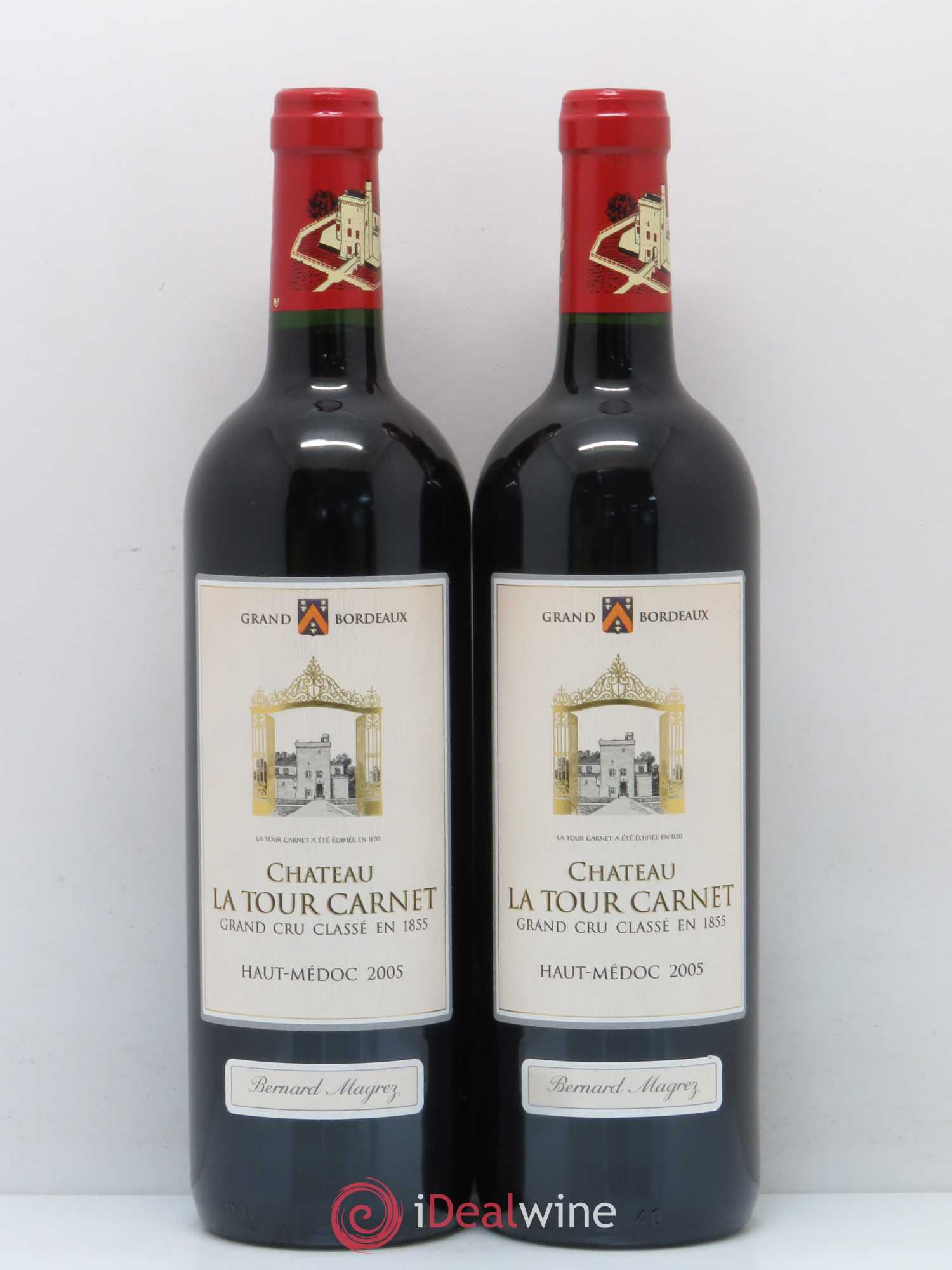 Château la Tour Carnet 4ème Grand Cru Classé 2005 - Lot de 2 bouteilles - 0