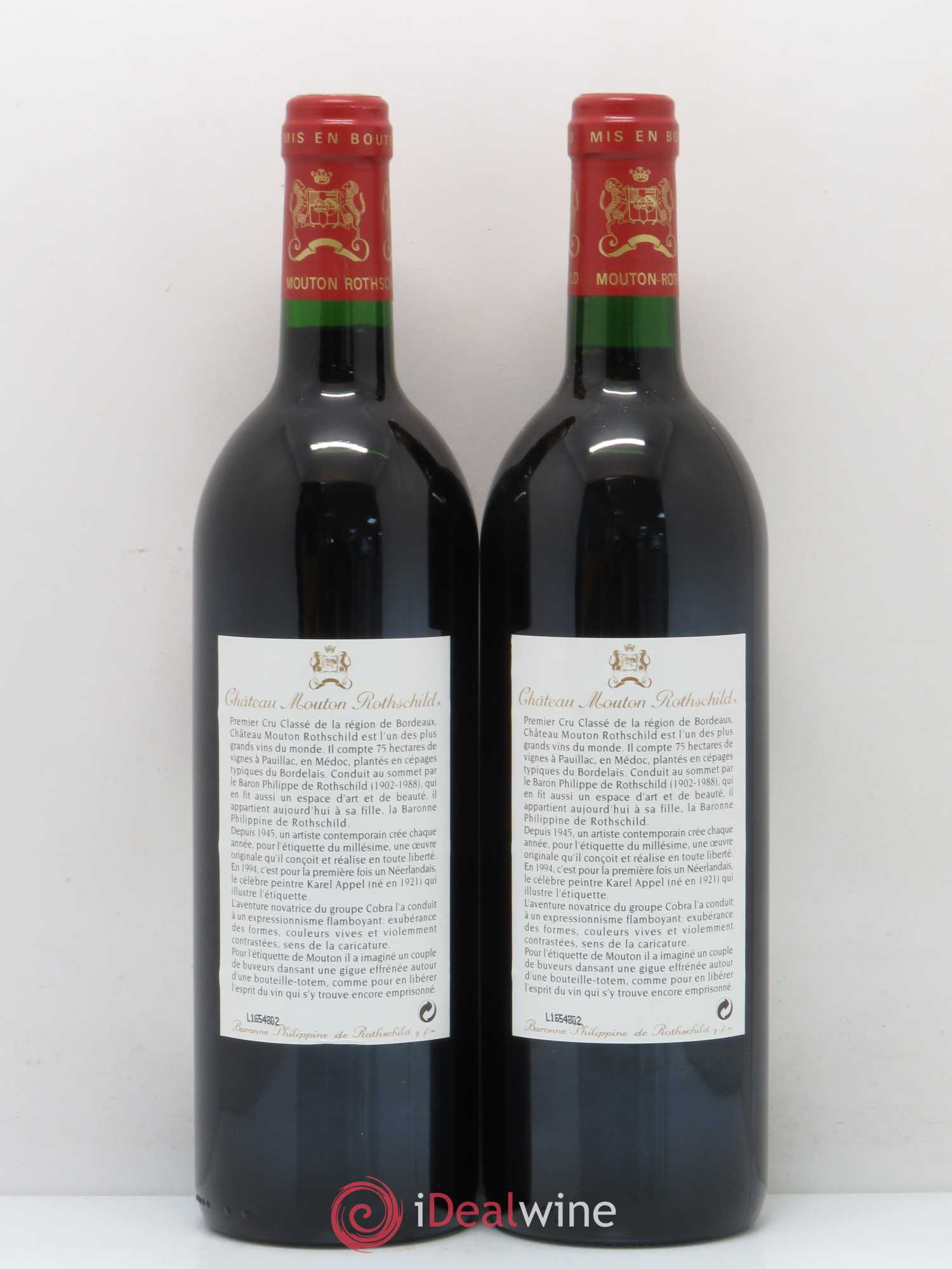 Château Mouton Rothschild 1er Grand Cru Classé 1994 - Lot de 2 bouteilles - 1