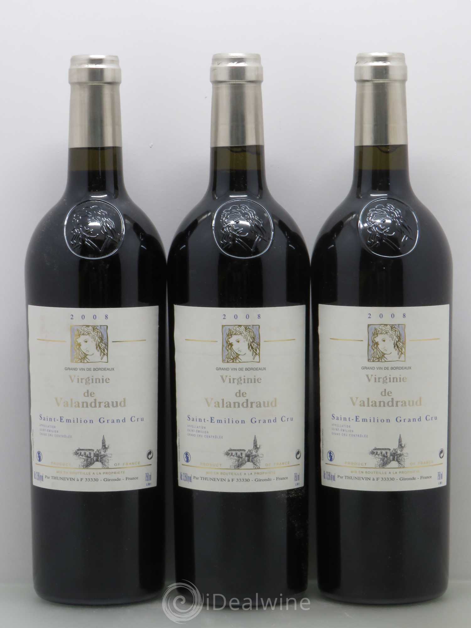 Virginie de Valandraud 2008 - Lot de 3 bouteilles - 0