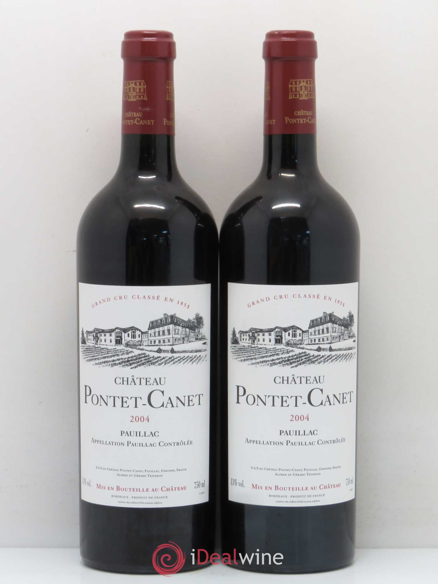 Château Pontet Canet 5ème Grand Cru Classé 2004 - Lot de 2 bouteilles - 0