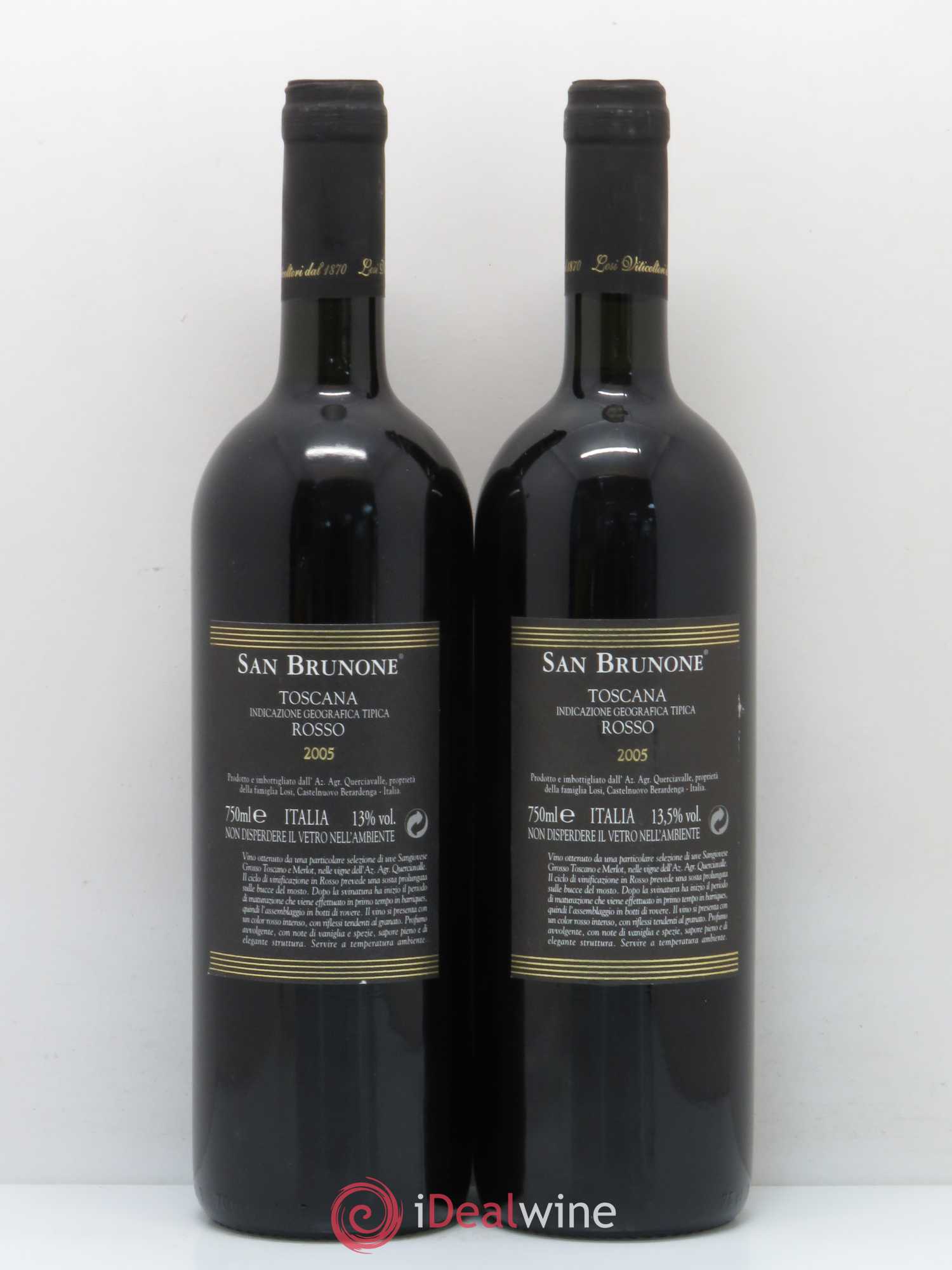 Toscana IGT Azienda Agricola Querciavalle San Brunone (sans prix de réserve) 2005 - Posten von 2 Flaschen - 1