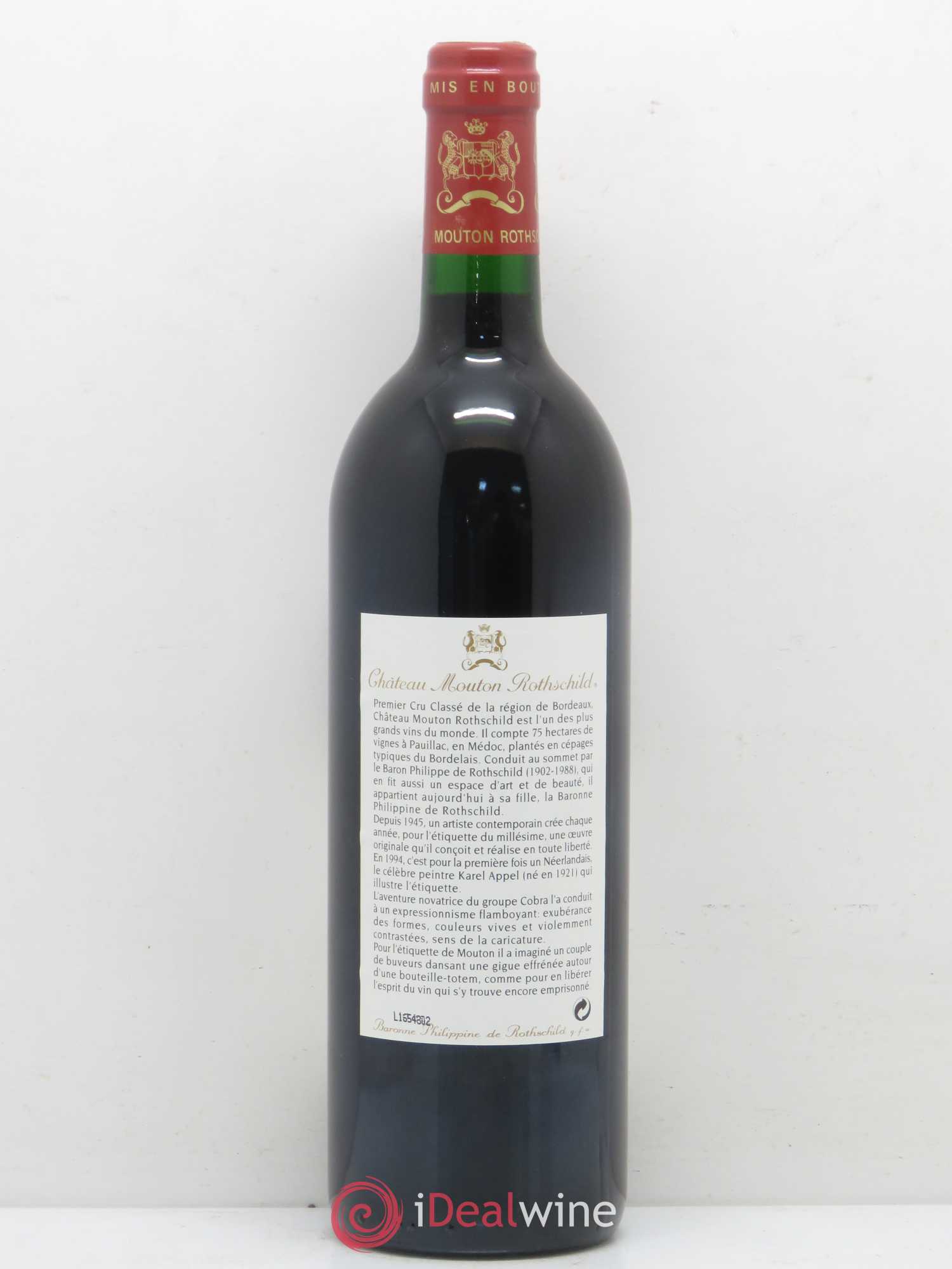 Château Mouton Rothschild 1er Grand Cru Classé 1994 - Lot de 1 bouteille - 1