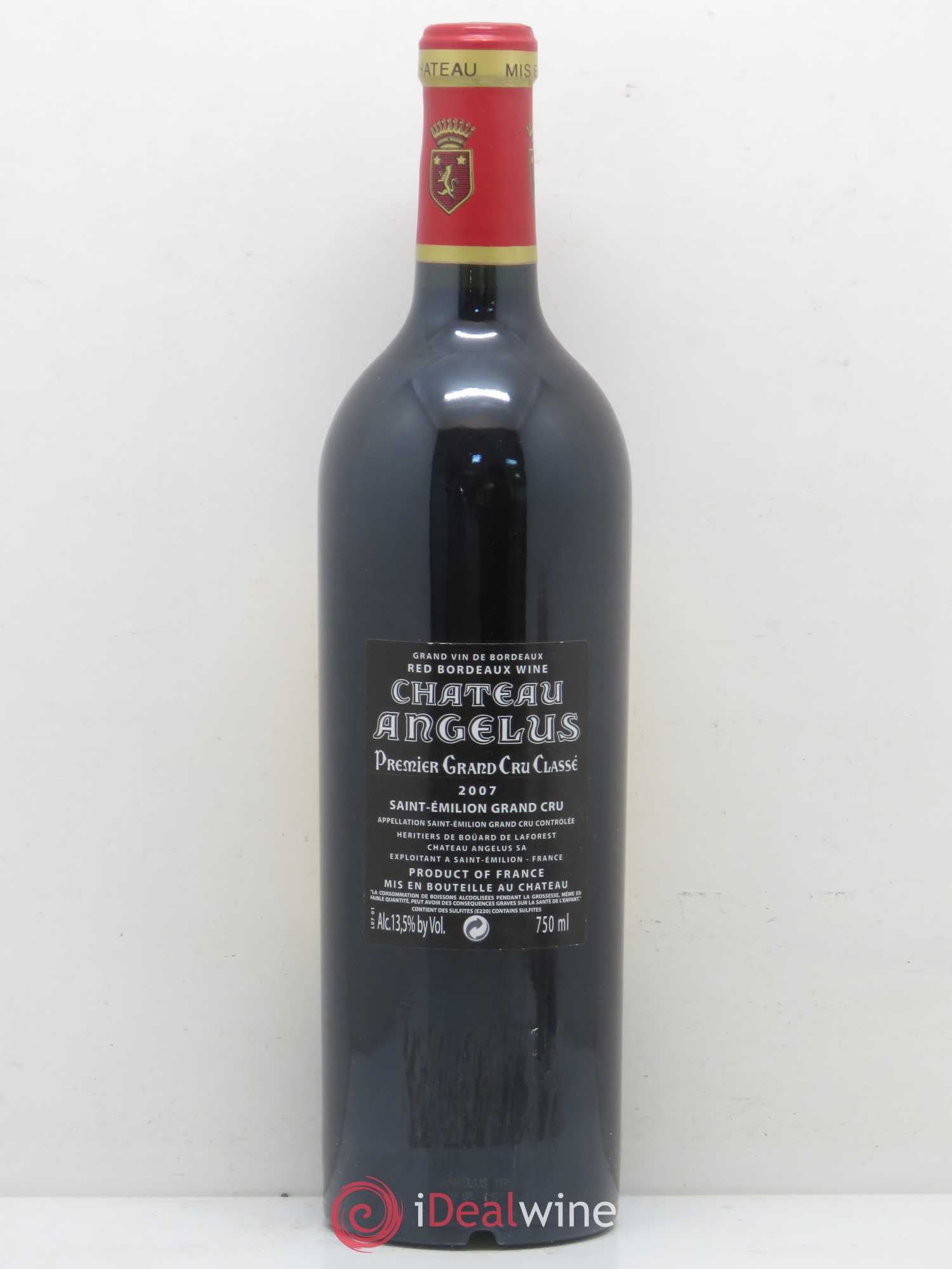 Château Angélus 1er Grand Cru Classé A  (sans prix de réserve) 2007 - Lot de 1 bouteille - 1