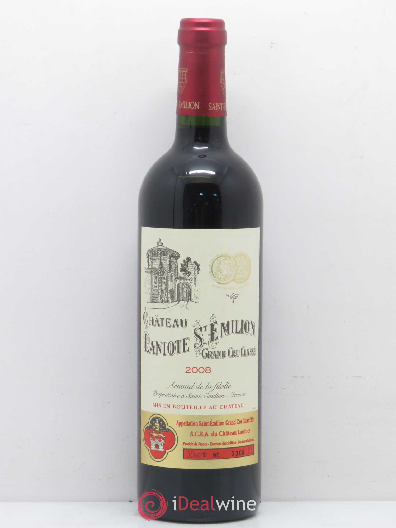 Château Laniote Grand Cru Classé 2008 - Lot de 1 bouteille - 0