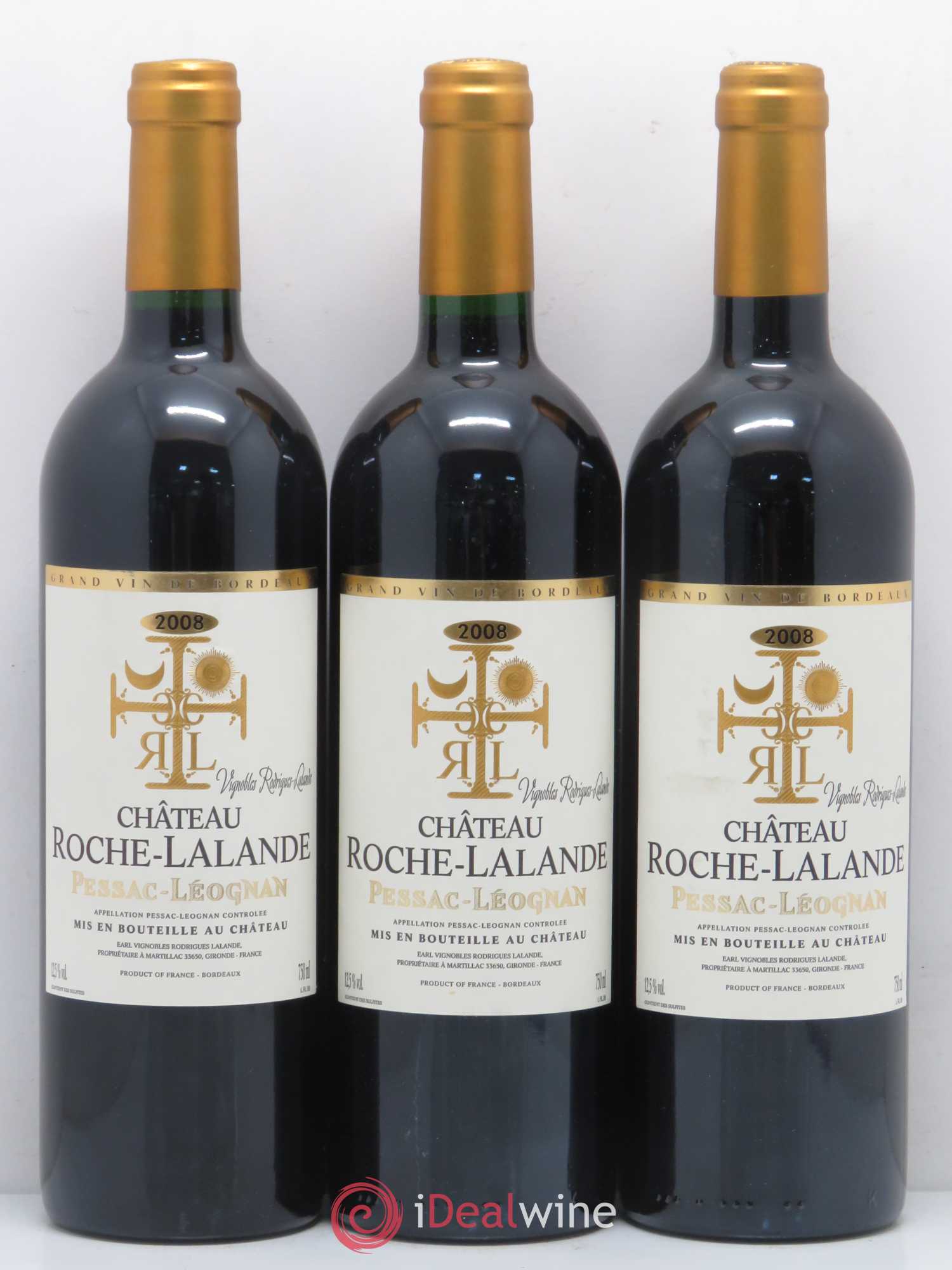 Pessac-Léognan Château Roche Lalande (sans prix de réserve) 2008 - Posten von 3 Flaschen - 0