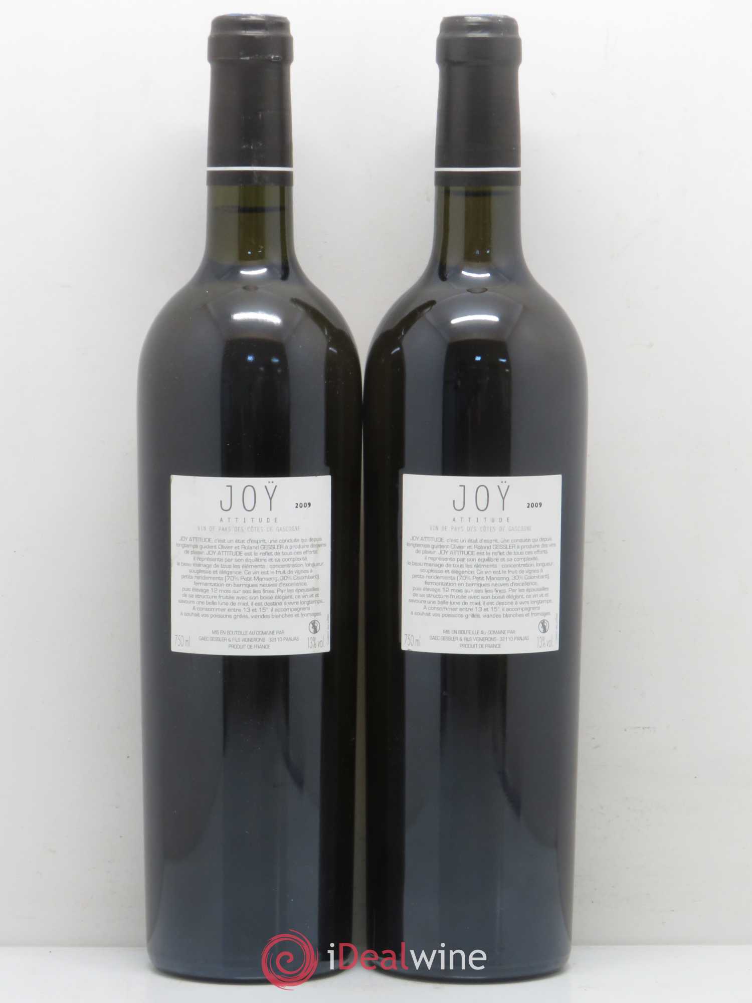 Côtes de Gascogne (VDP des Côtes de Gascogne) Joy Attitude (sans prix de réserve) 2009 - Lotto di 2 bottiglie - 1
