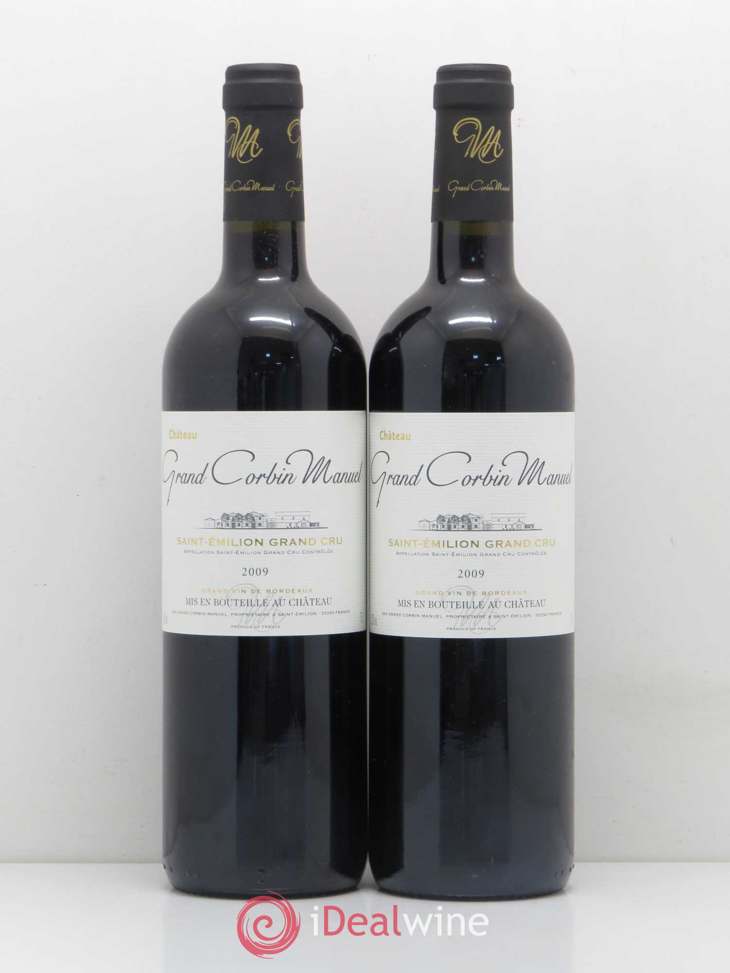 Château Grand Corbin Manuel (sans prix de réserve) 2009 - Lot de 2 bouteilles - 0