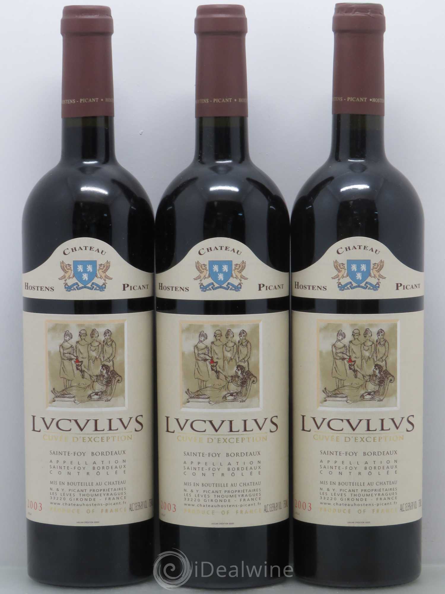 Château Hostens-Picant Lucullus 2003 - Lot de 3 bouteilles - 0