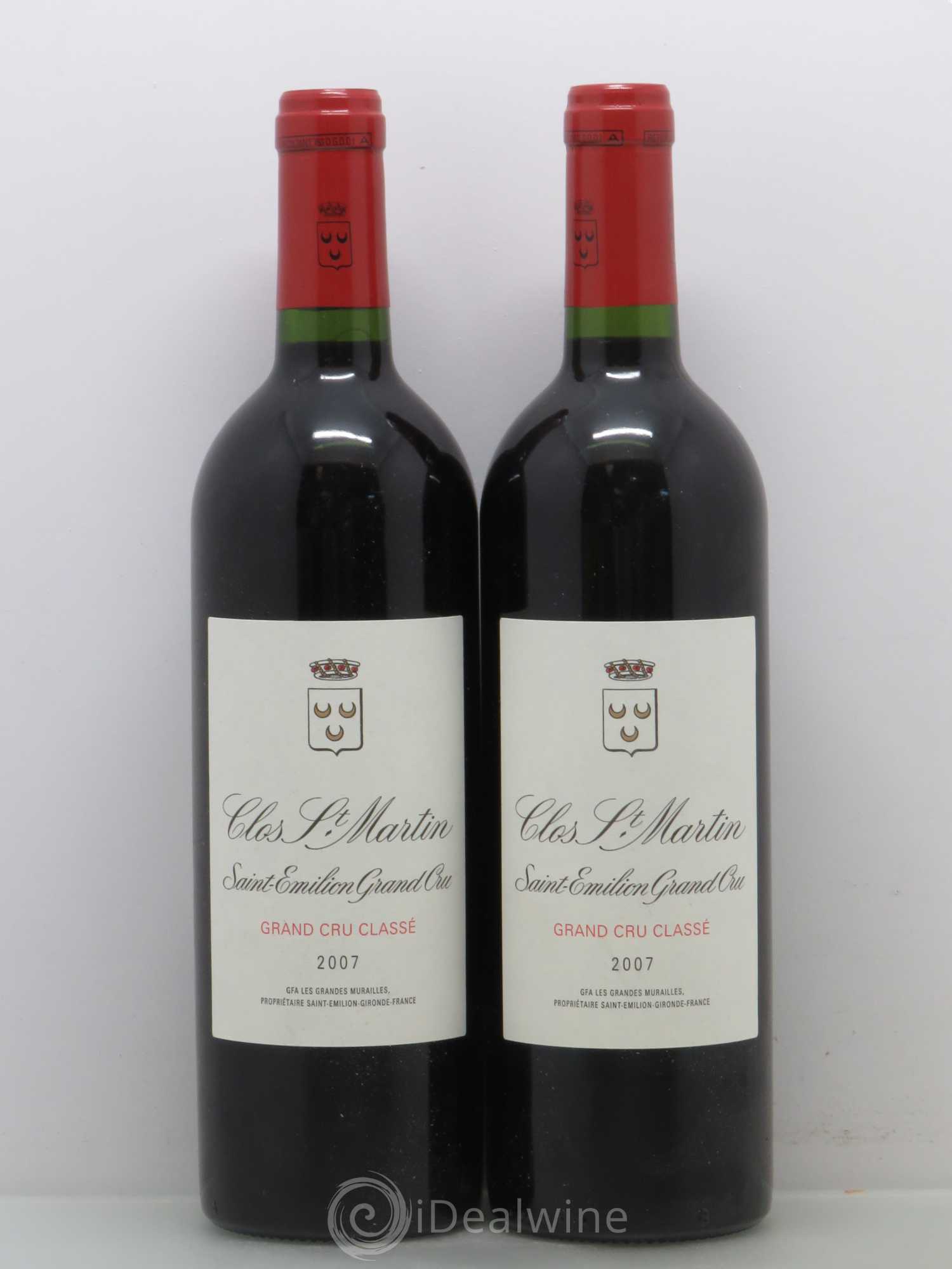 Clos Saint Martin Grand Cru Classé 2007 - Lot de 5 bouteilles - 2