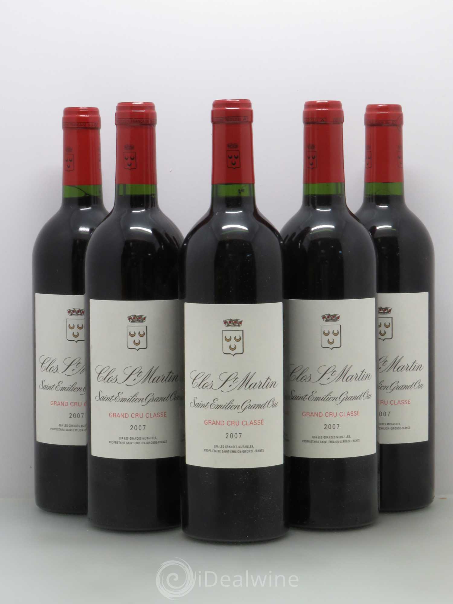 Clos Saint Martin Grand Cru Classé 2007 - Lot de 5 bouteilles - 0