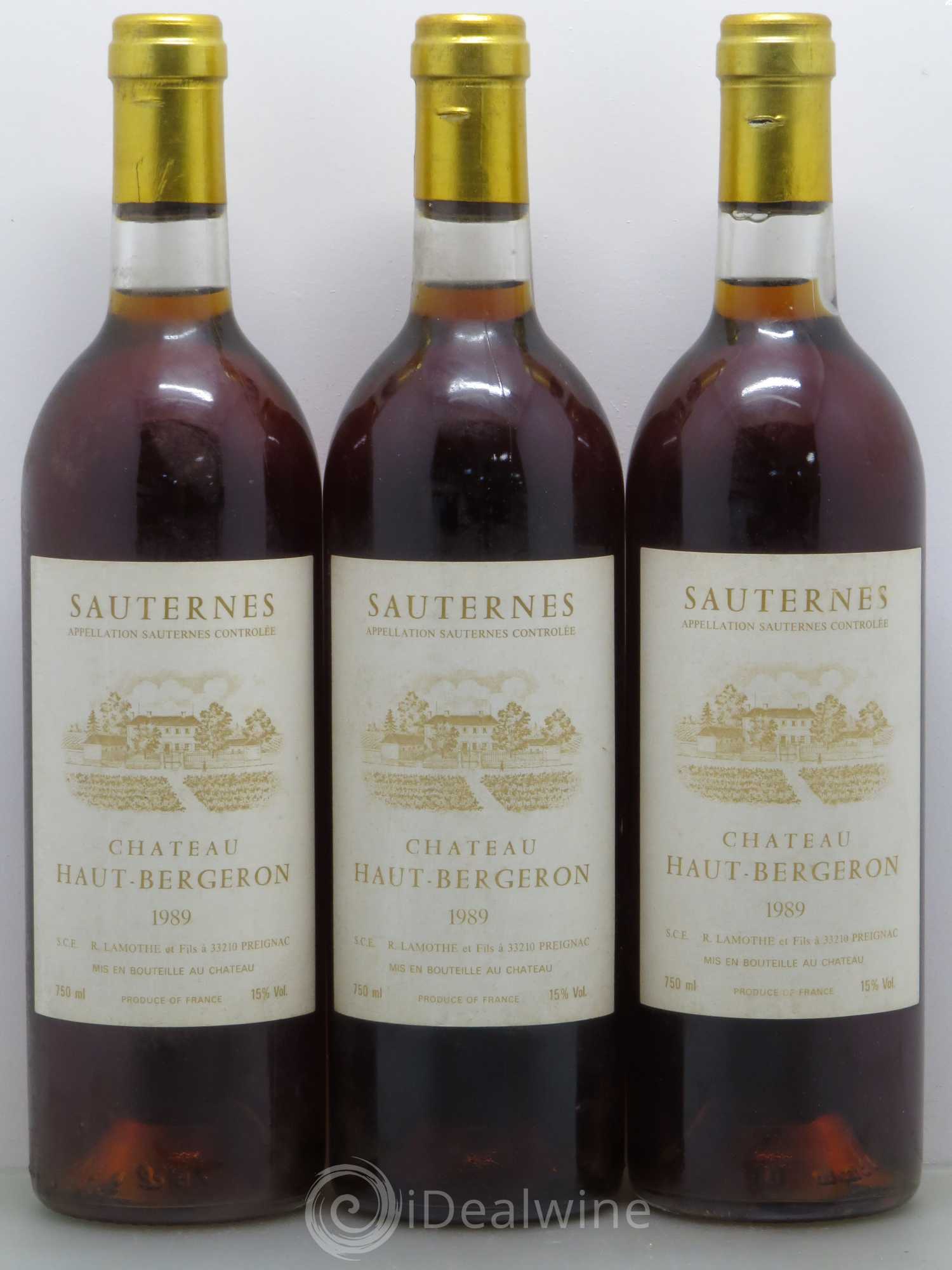 Château Haut-Bergeron 1989 - Lotto di 3 bottiglie - 0