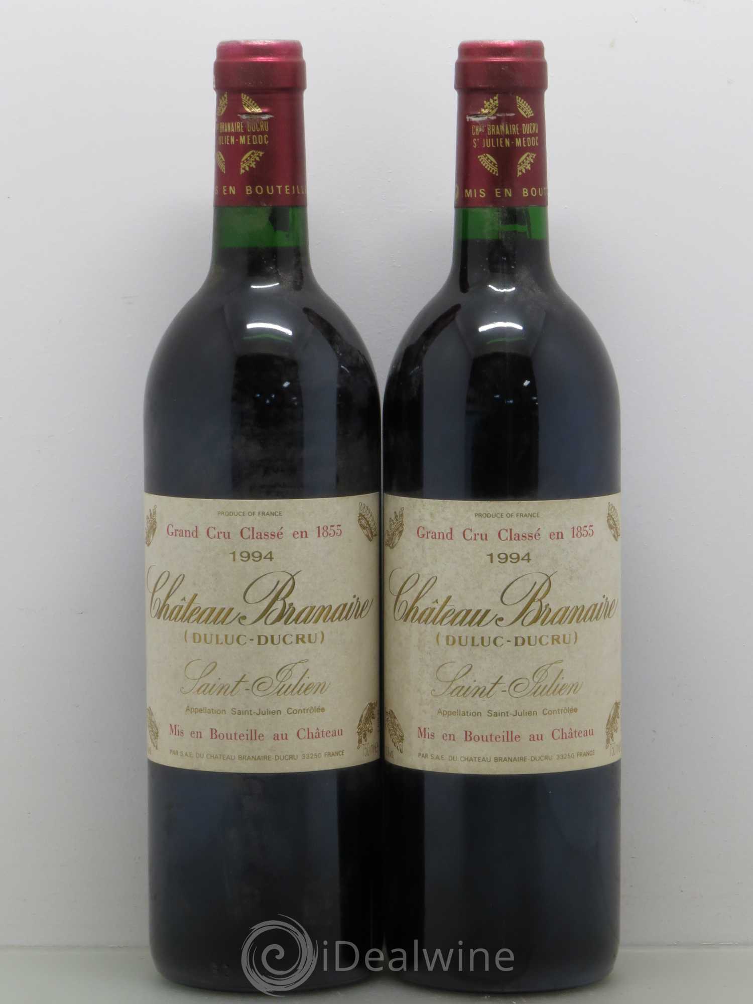 Château Branaire Ducru 4ème Grand Cru Classé 1994 - Lot de 2 bouteilles - 0