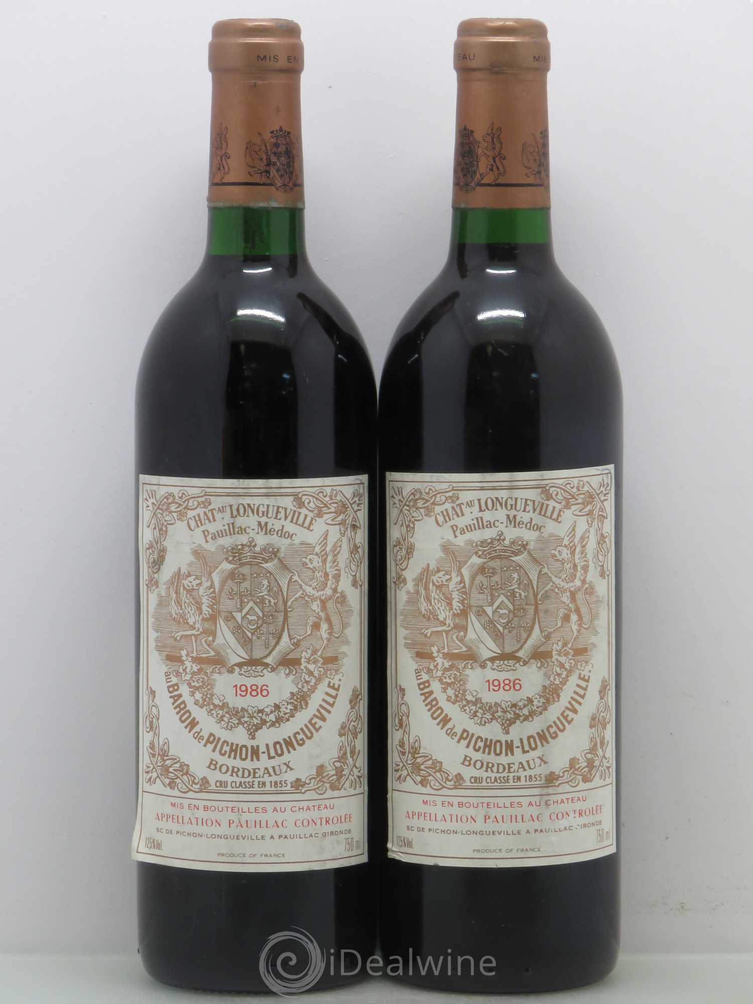 Pichon Longueville Baron 2ème Grand Cru Classé 1986 - Lot de 2 bouteilles - 0