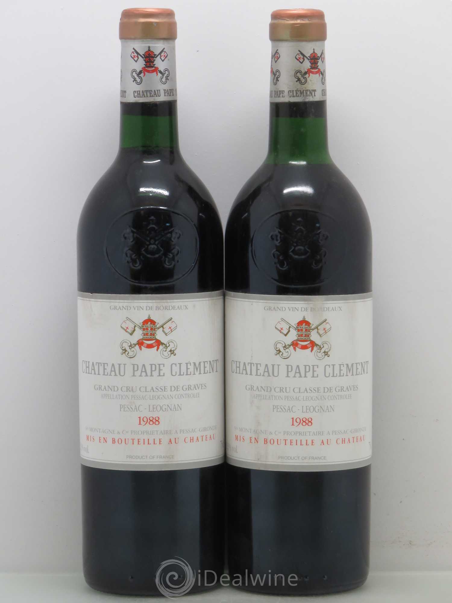 Château Pape Clément Cru Classé de Graves 1988 - Lot de 2 bouteilles - 0