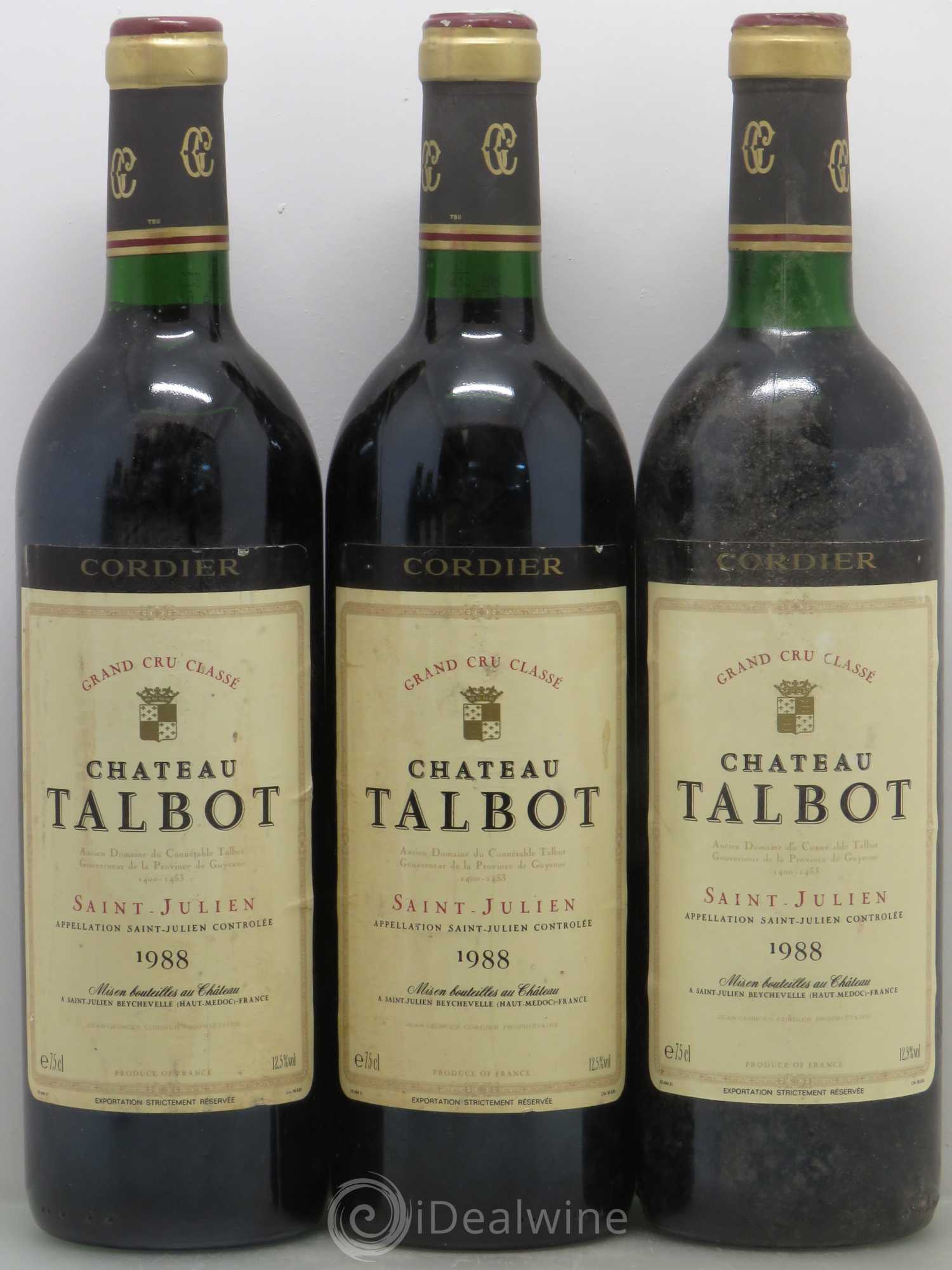 Château Talbot 4ème Grand Cru Classé 1988 - Lot de 6 bouteilles - 1