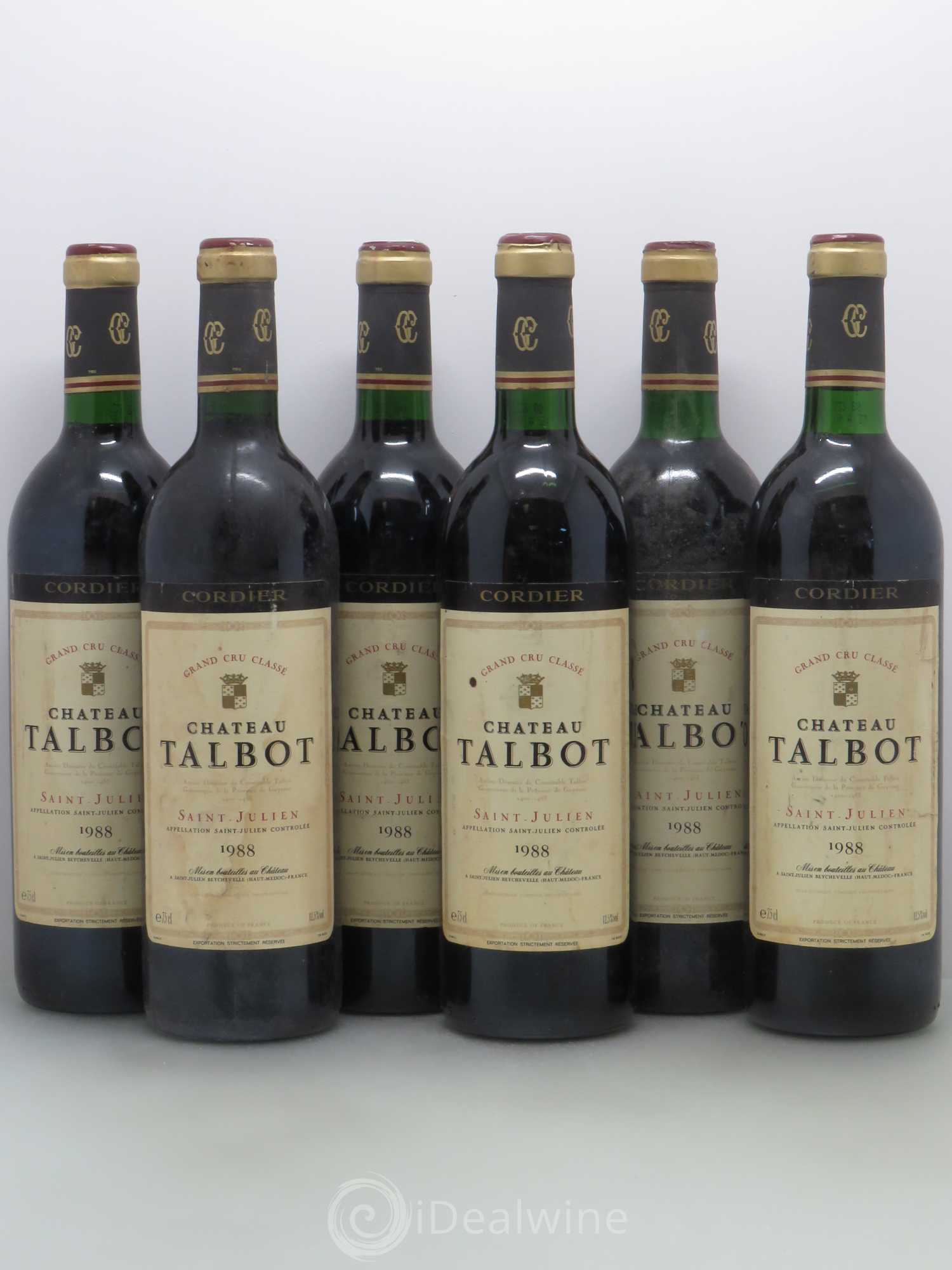 Château Talbot 4ème Grand Cru Classé 1988 - Lot de 6 bouteilles - 0