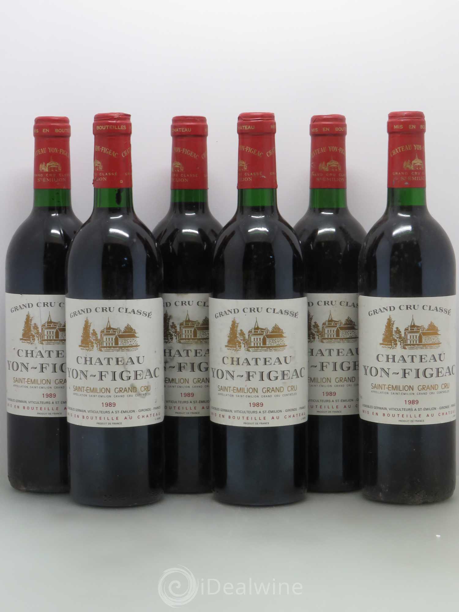 Château Yon Figeac Grand Cru Classé 1989 - Lot de 6 bouteilles - 0