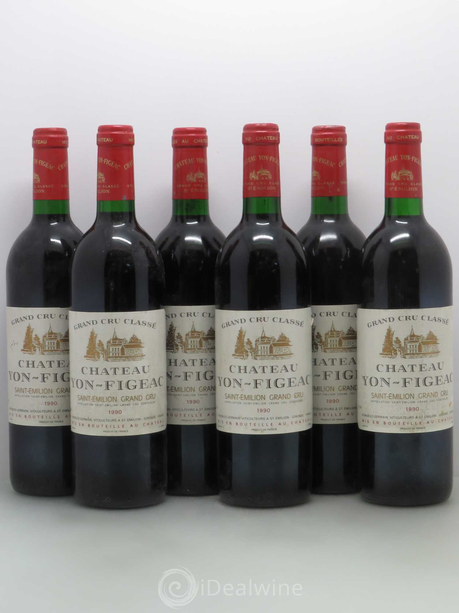 Château Yon Figeac Grand Cru Classé 1990 - Lot de 6 bouteilles - 0