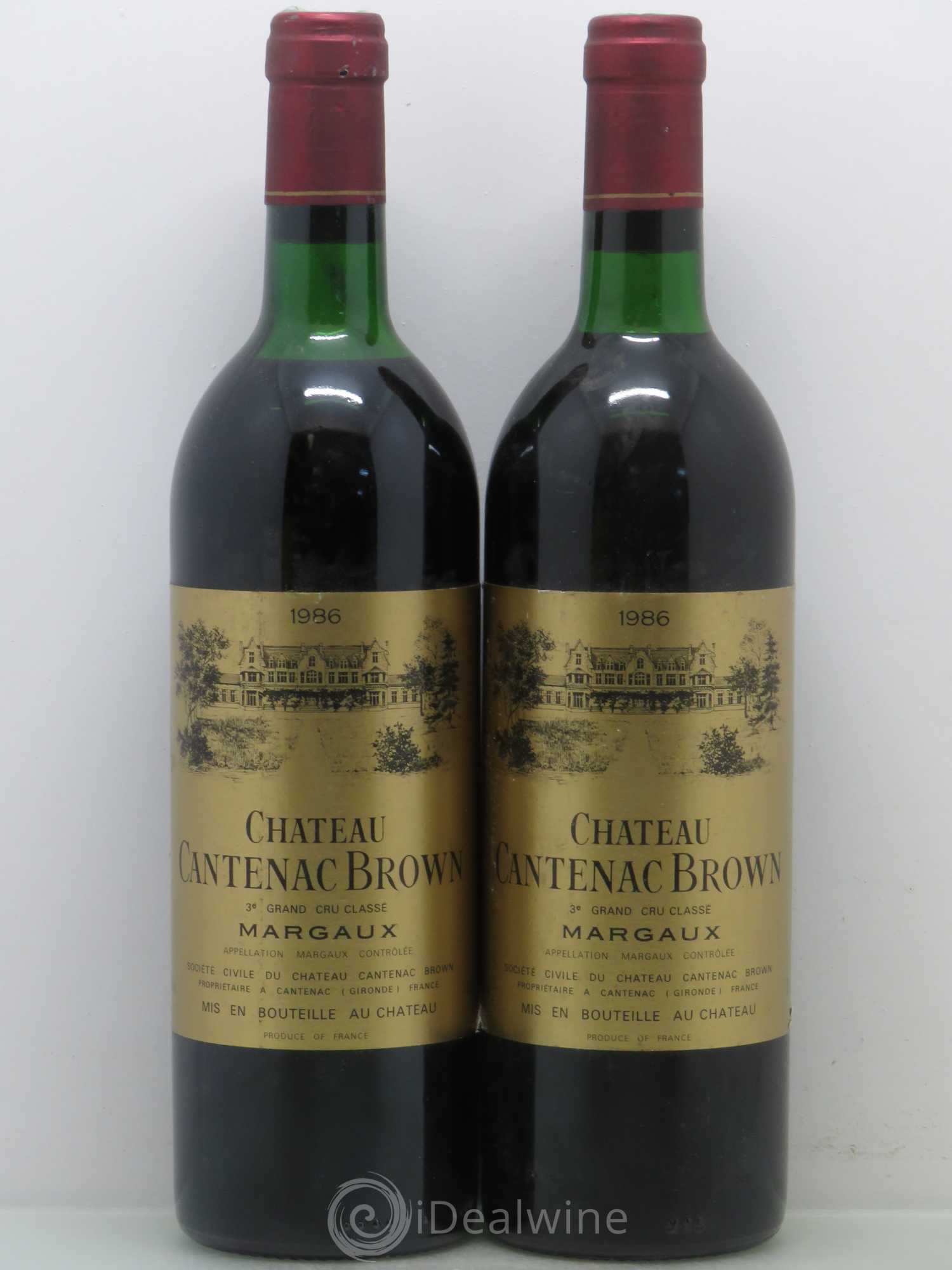 Château Cantenac Brown 3ème Grand Cru Classé 1986 - Lot de 2 bouteilles - 0