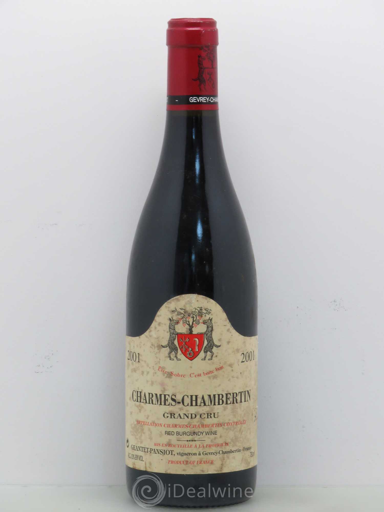 Charmes-Chambertin Grand Cru Geantet-Pansiot 2001 - Lot de 1 bouteille - 0