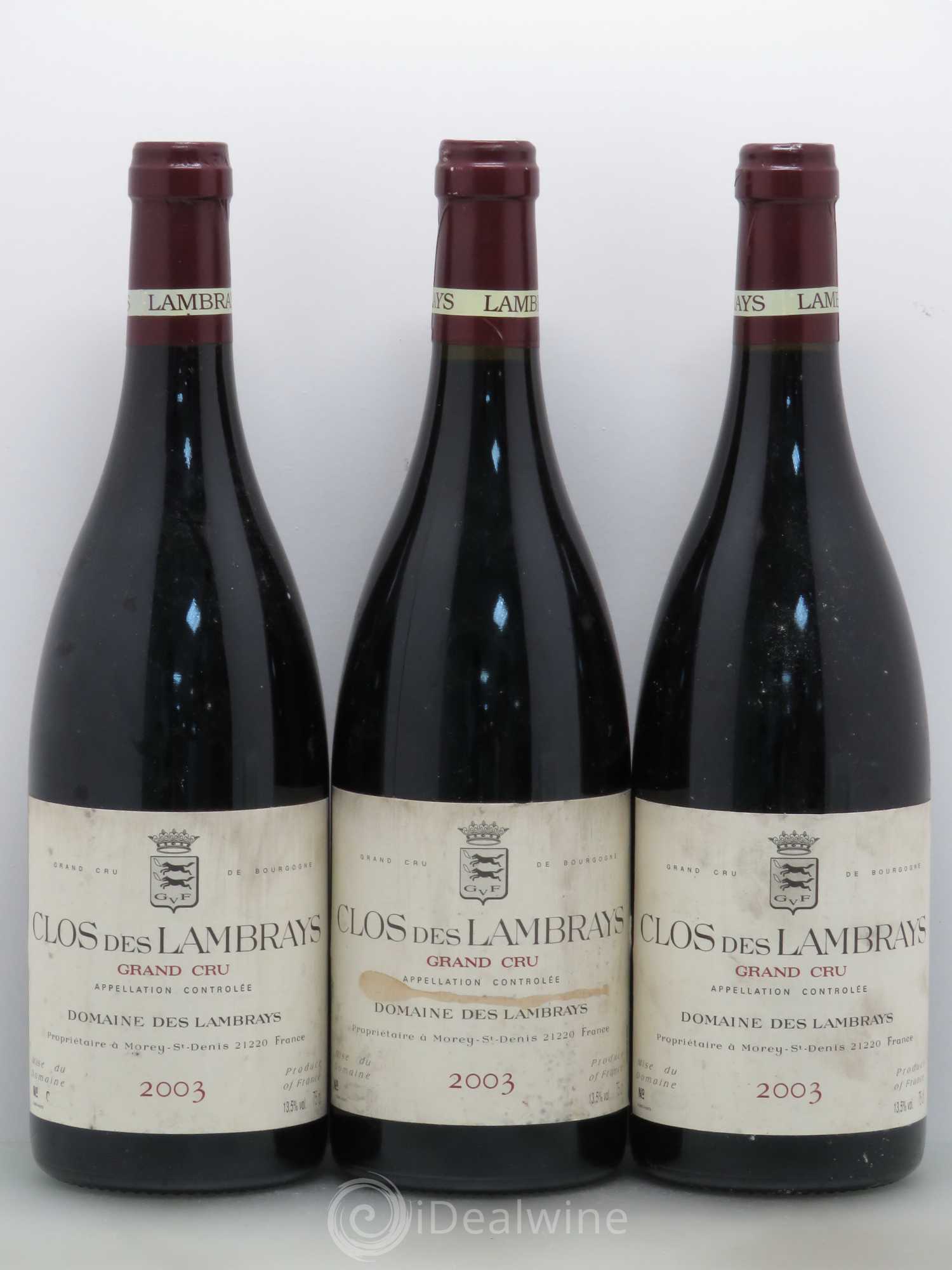 Clos des Lambrays Grand Cru Domaine des Lambrays 2003 - Lot de 3 bouteilles - 0