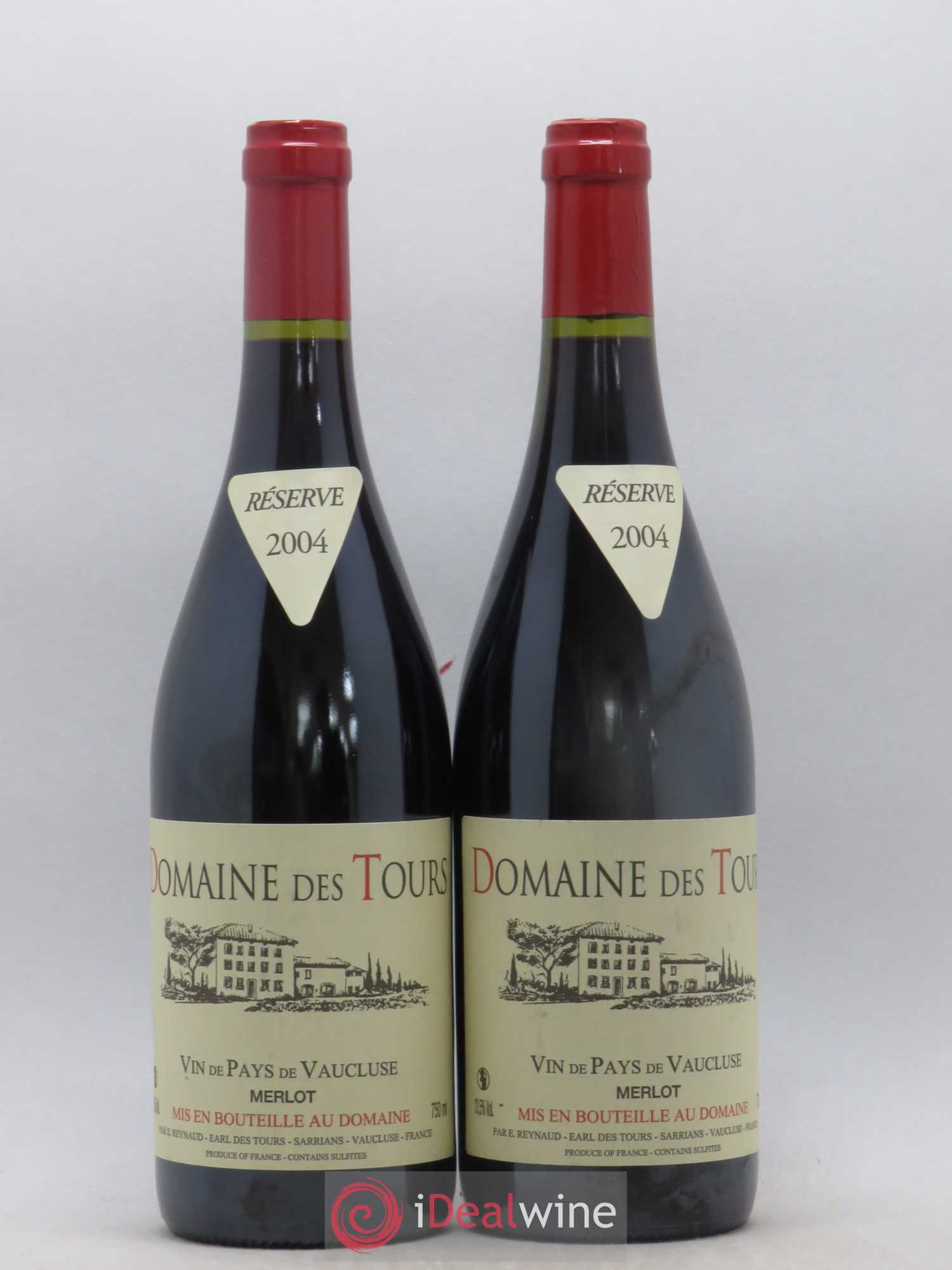Vaucluse Domaine des Tours Merlot Emmanuel Reynaud 2004 - Lot de 2 bouteilles - 0