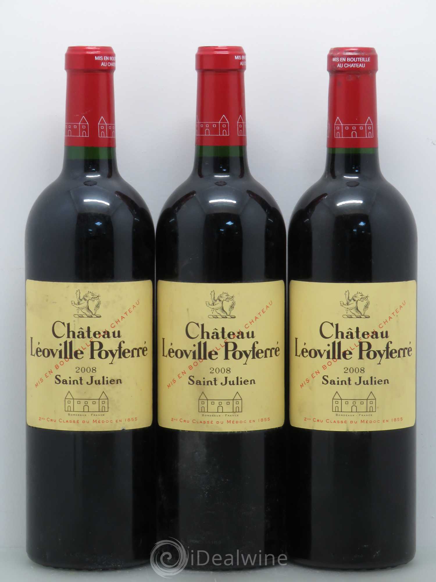 Château Léoville Poyferré 2ème Grand Cru Classé 2008 - Lot de 3 bouteilles - 0