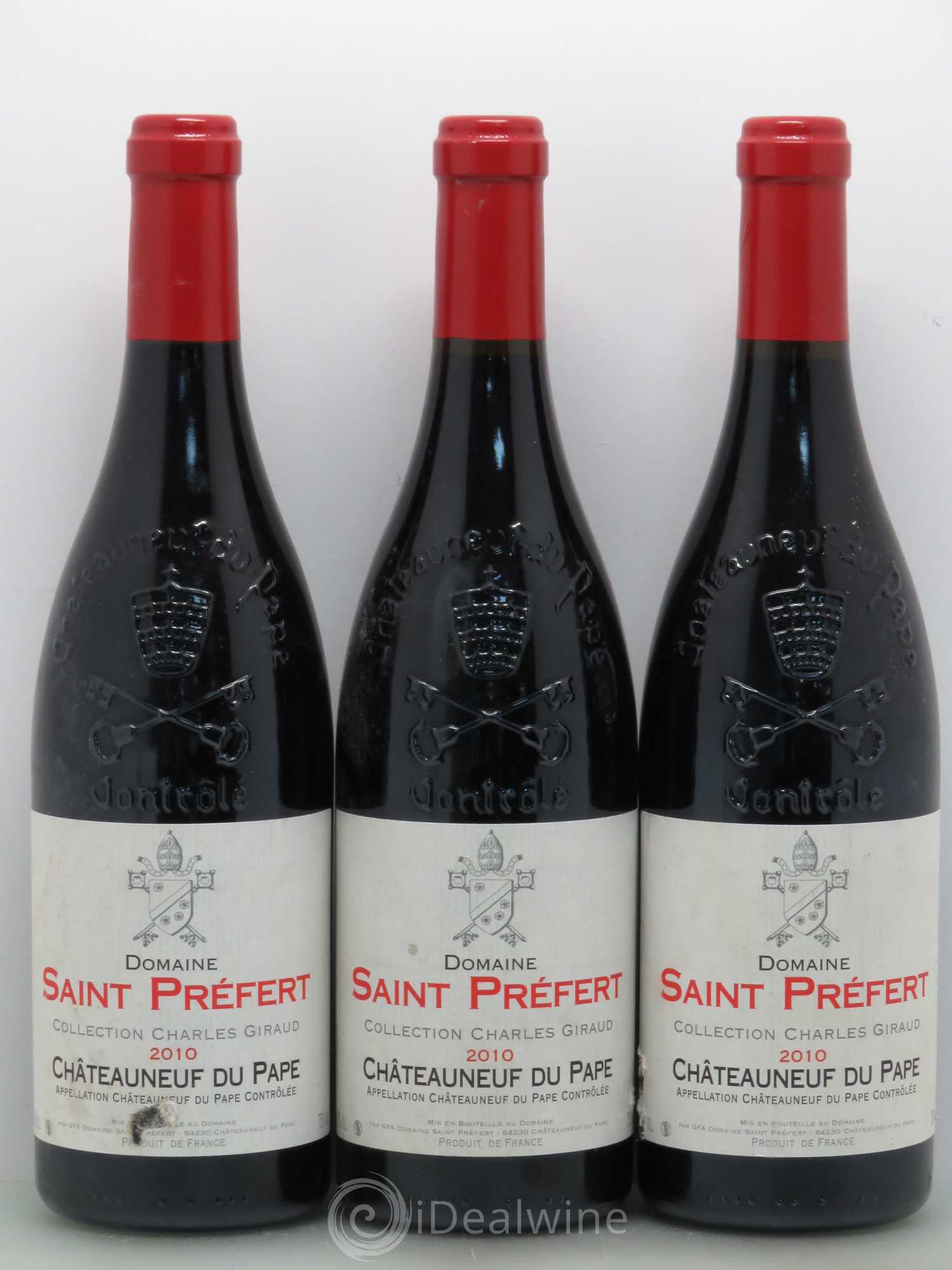 Châteauneuf-du-Pape Collection Charles Giraud Domaine Saint-Préfert 2010 - Lot de 3 bouteilles - 0