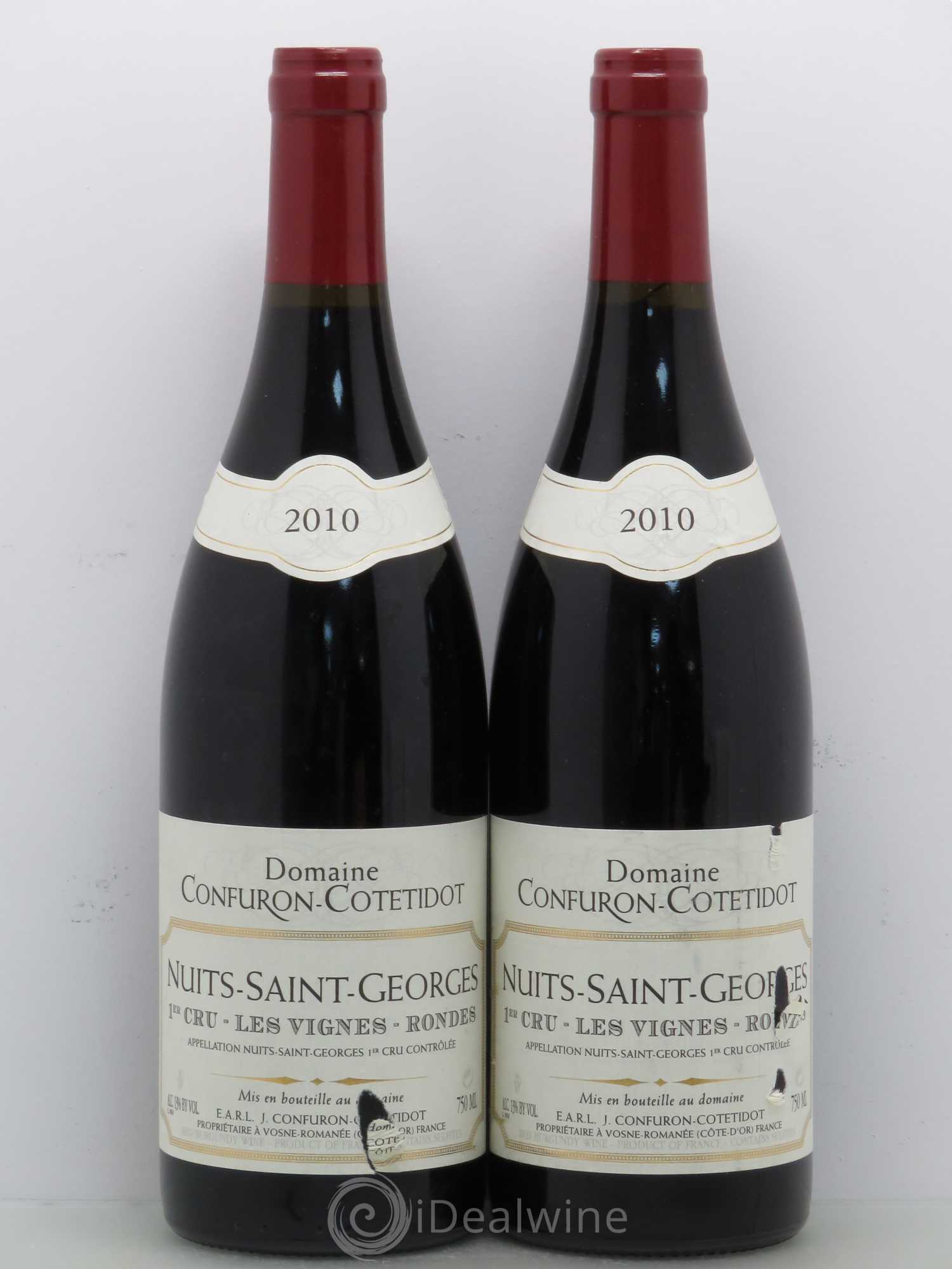 Nuits-Saint-Georges 1er Cru Les Vignes Rondes Confuron-Cotetidot 2010 - Lot de 2 bouteilles - 0
