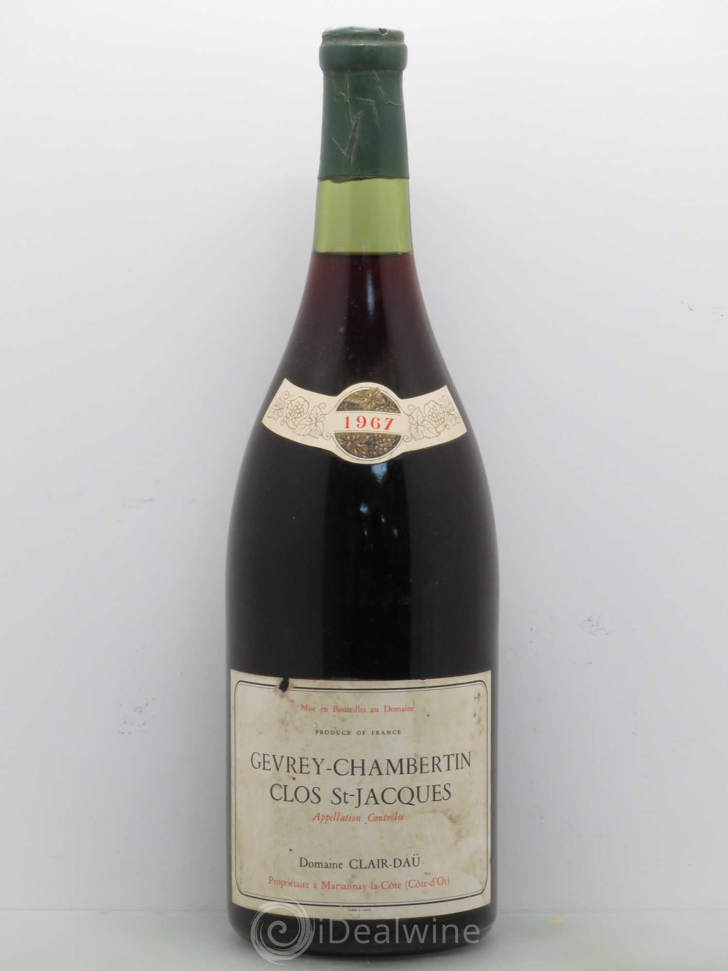 Gevrey-Chambertin 1er Cru Clos Saint Jacques - Clair Dau 1967 - Posten von 1 Magnum - 0