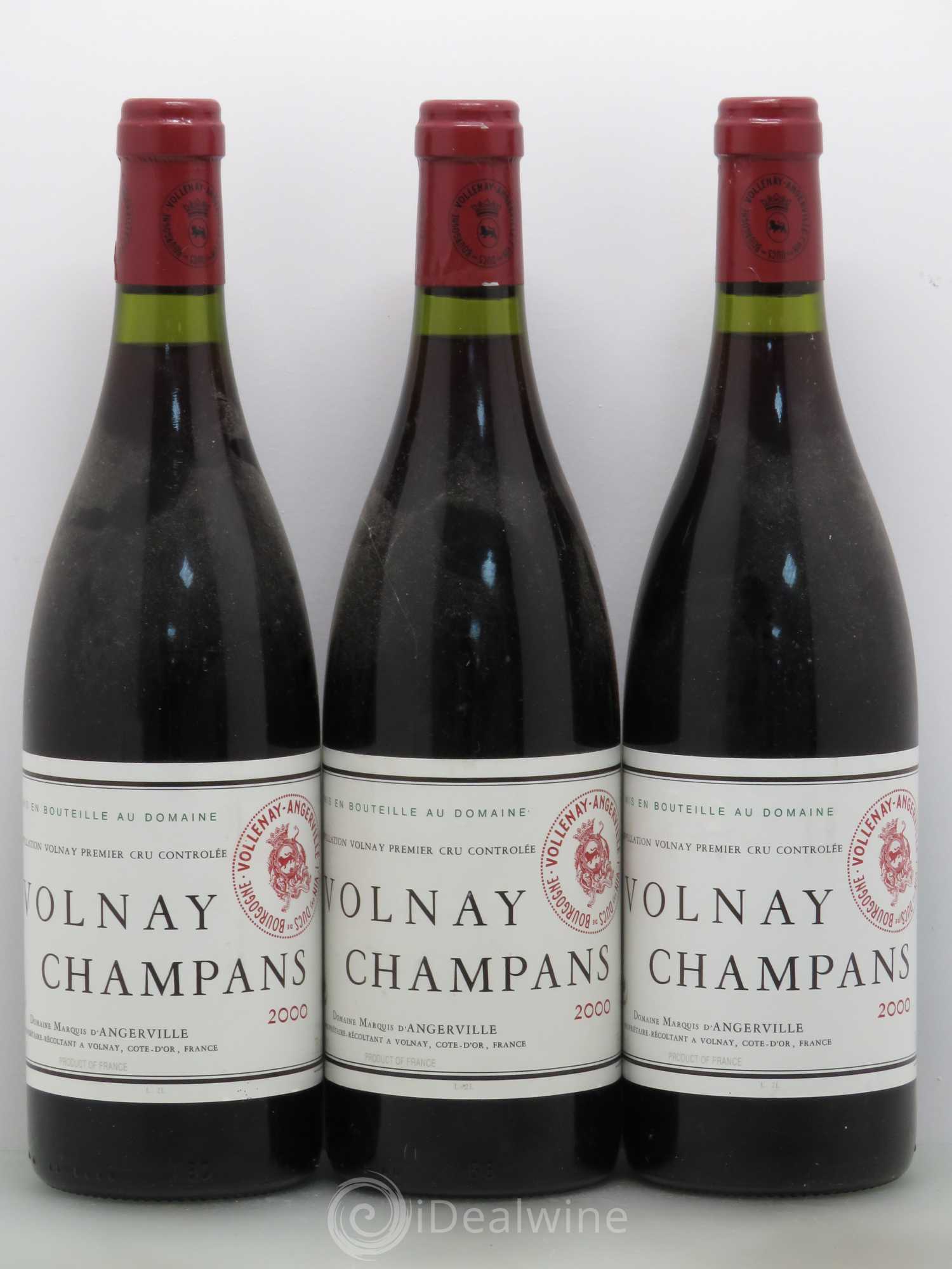 Volnay 1er Cru Champans Marquis d'Angerville (Domaine) 2000 - Lot de 3 bouteilles - 0