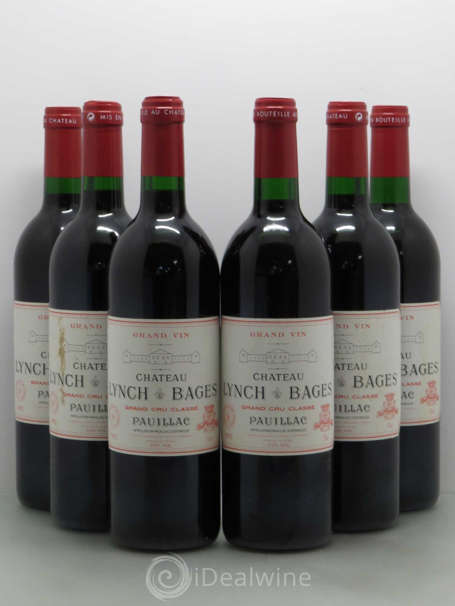 Château Lynch Bages 5ème Grand Cru Classé 1992 - Lot de 6 bouteilles - 0