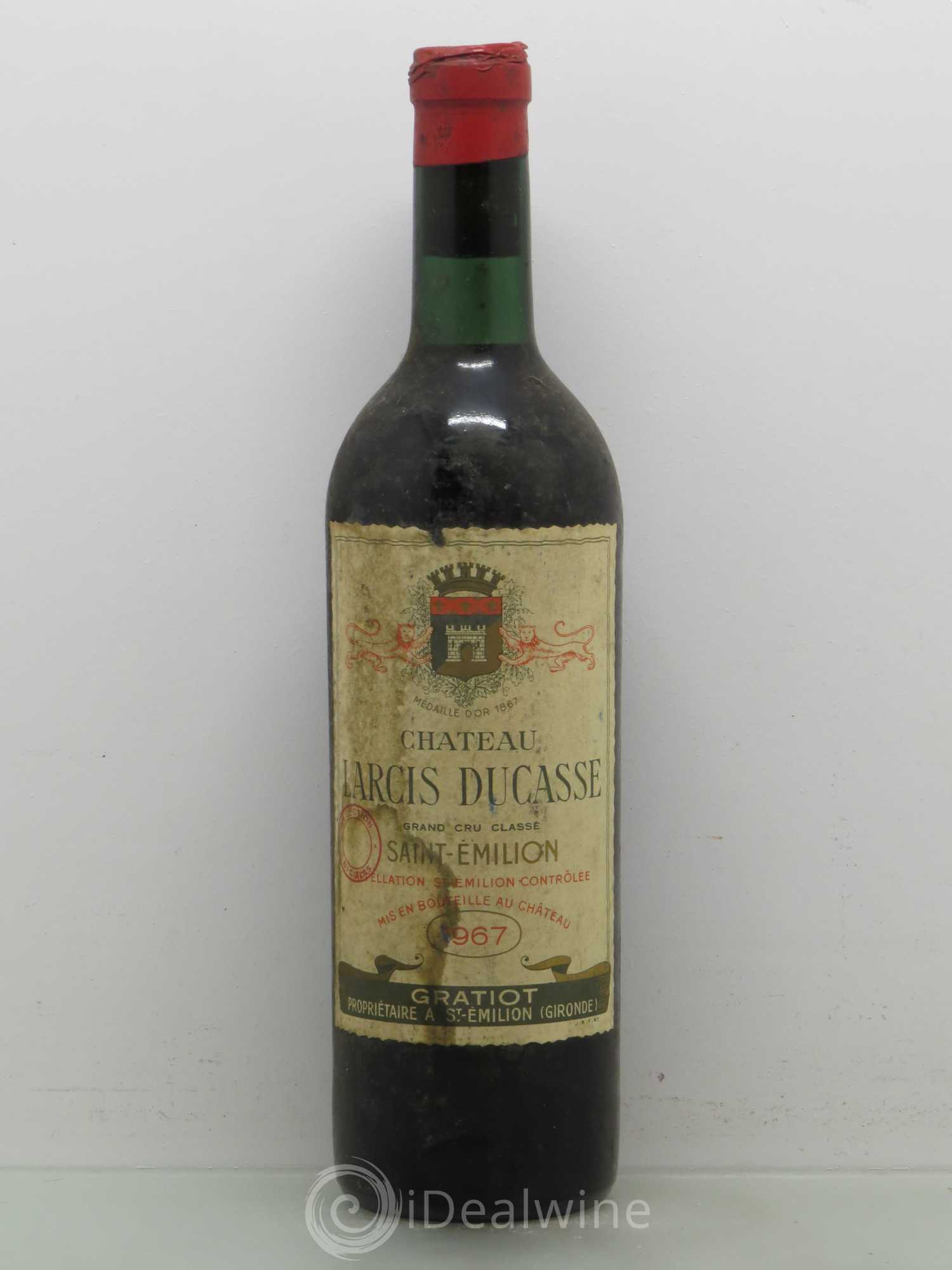 Château Larcis Ducasse 1er Grand Cru Classé B 1967 - Lot de 1 bouteille - 0