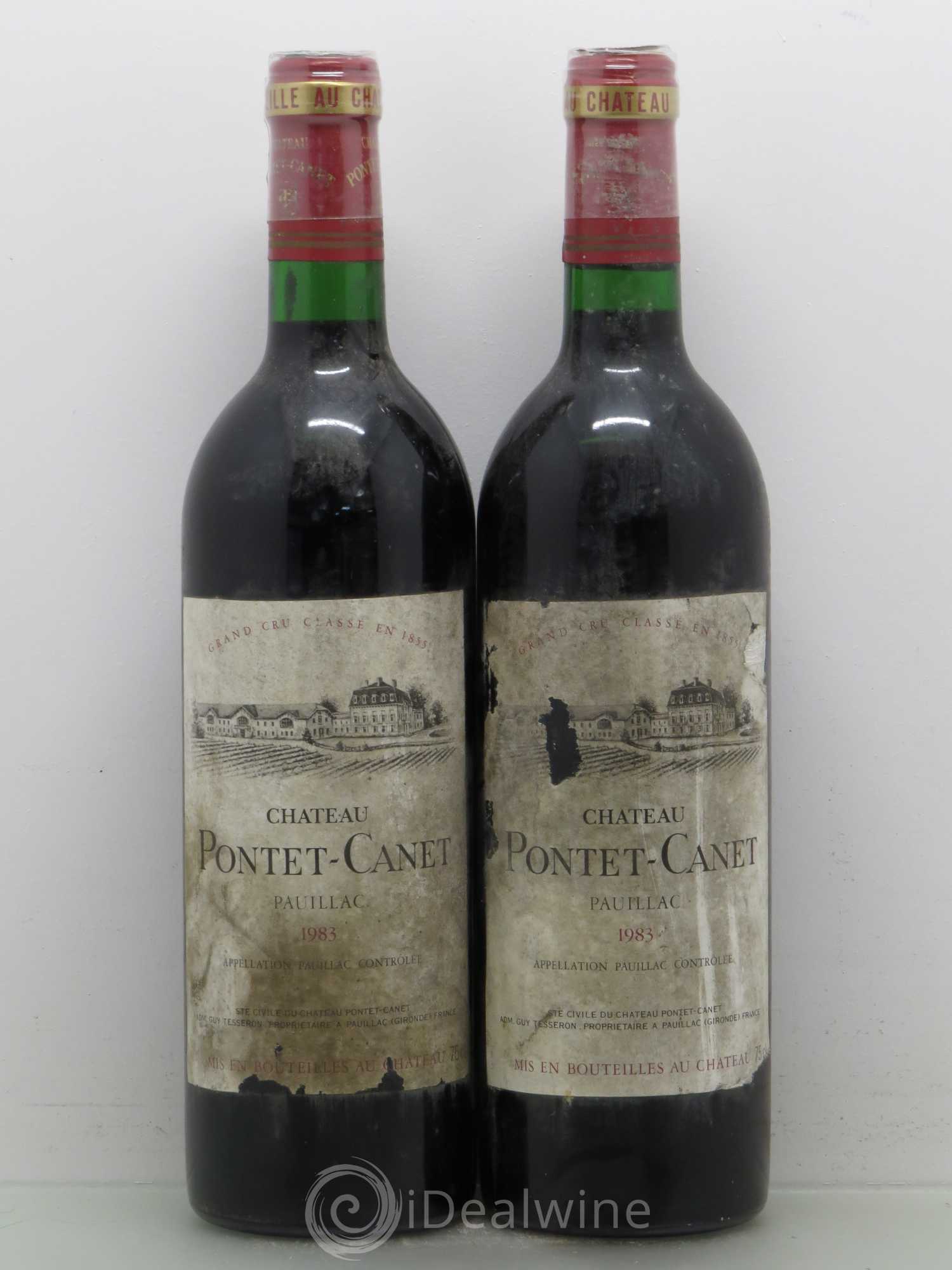 Château Pontet Canet 5ème Grand Cru Classé 1983 - Lot de 2 bouteilles - 0
